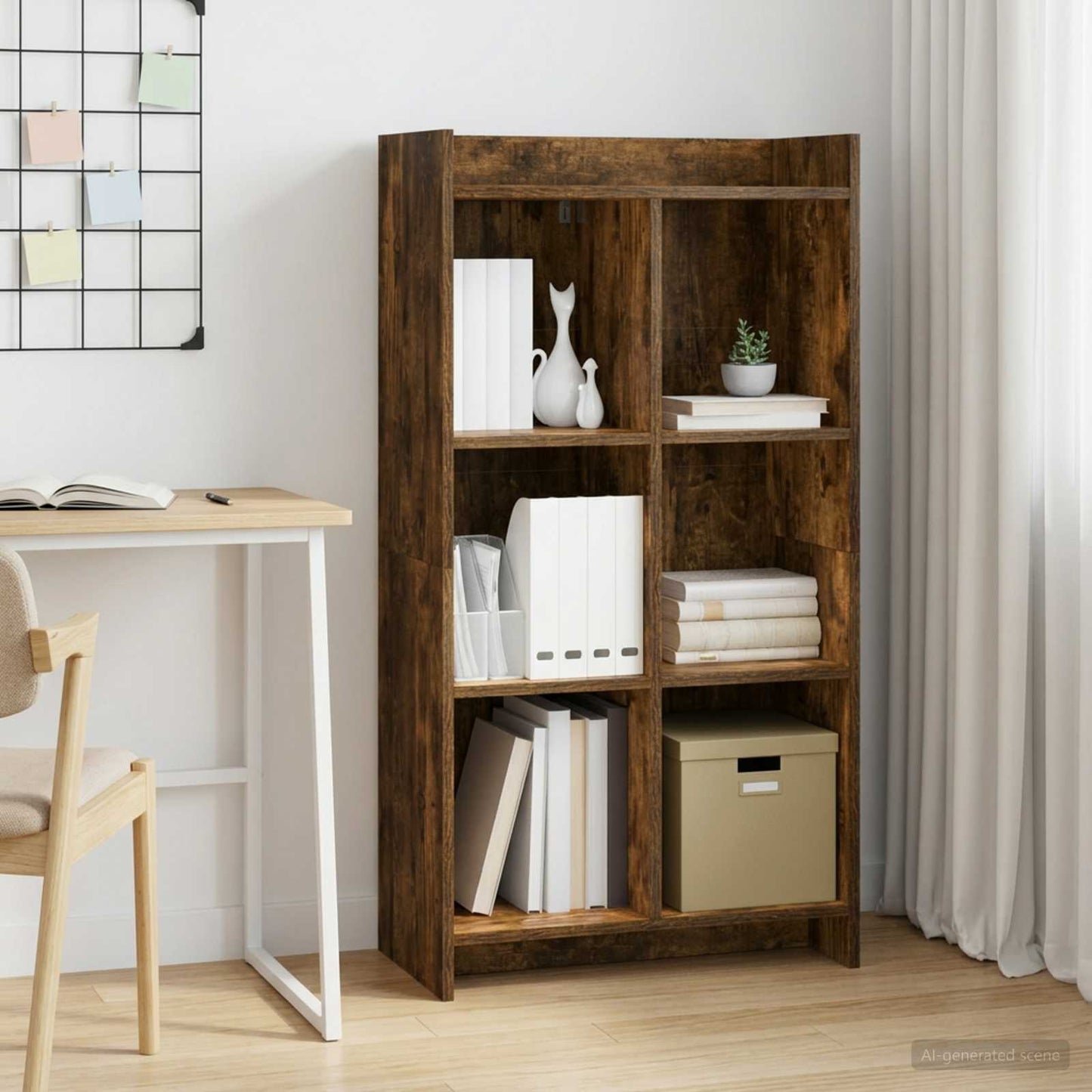 vidaXL Βιβλιοθήκη Καπνισμένο Ξύλο Δρυός 59 x 30 x 111 εκ