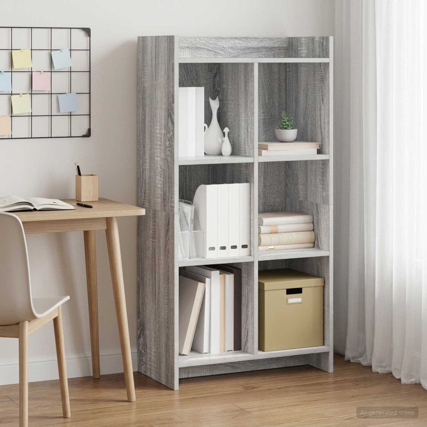 vidaXL Βιβλιοθήκη Γκρι Sonoma 59 x 30 x 111 εκ Επεξεργασμένο Ξύλο