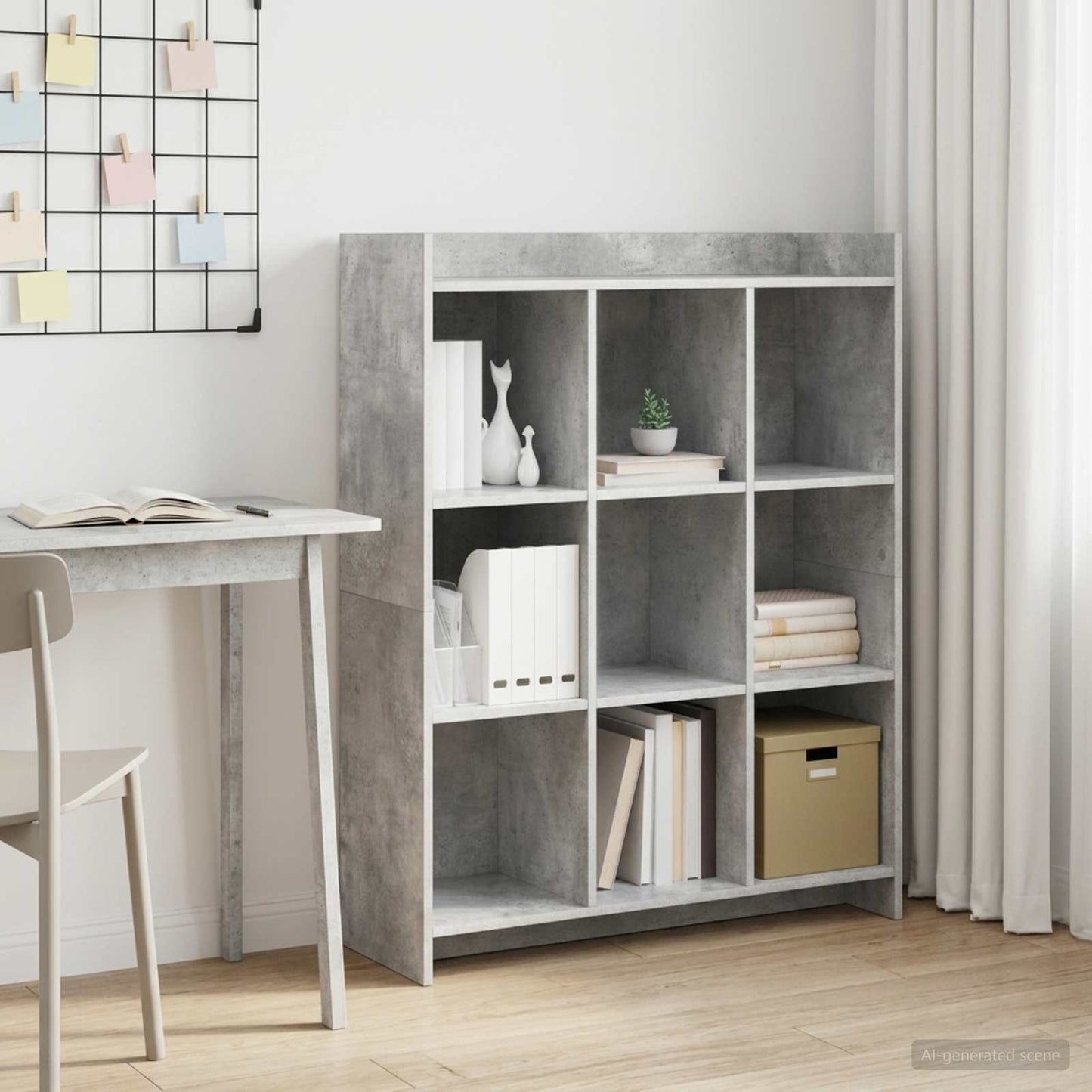 vidaXL Βιβλιοθήκη Γκρι Μπετόν 87,5 x 30 x 111 εκ Επεξεργασμένο Ξύλο