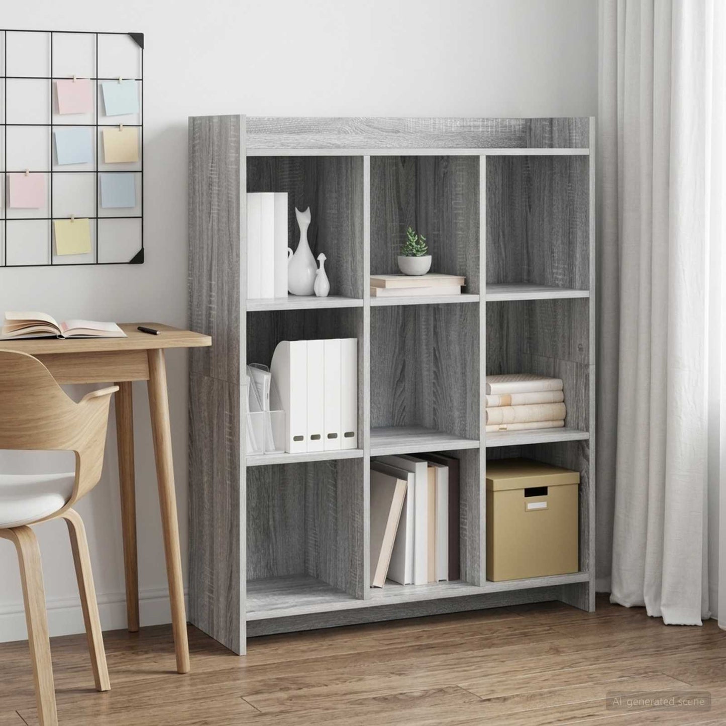 vidaXL Βιβλιοθήκη Γκρι Sonoma 87,5 x 30 x 111 εκ Επεξεργασμένο Ξύλο