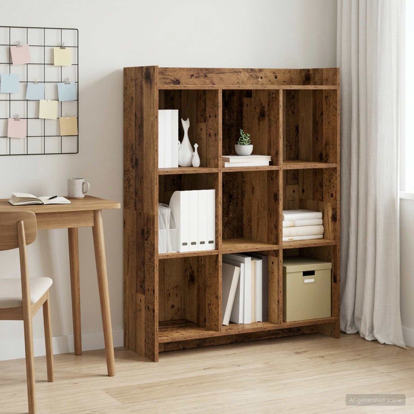 vidaXL Βιβλιοθήκη Παλαιωμένο ξύλο 87,5 x 30 x 111 εκ