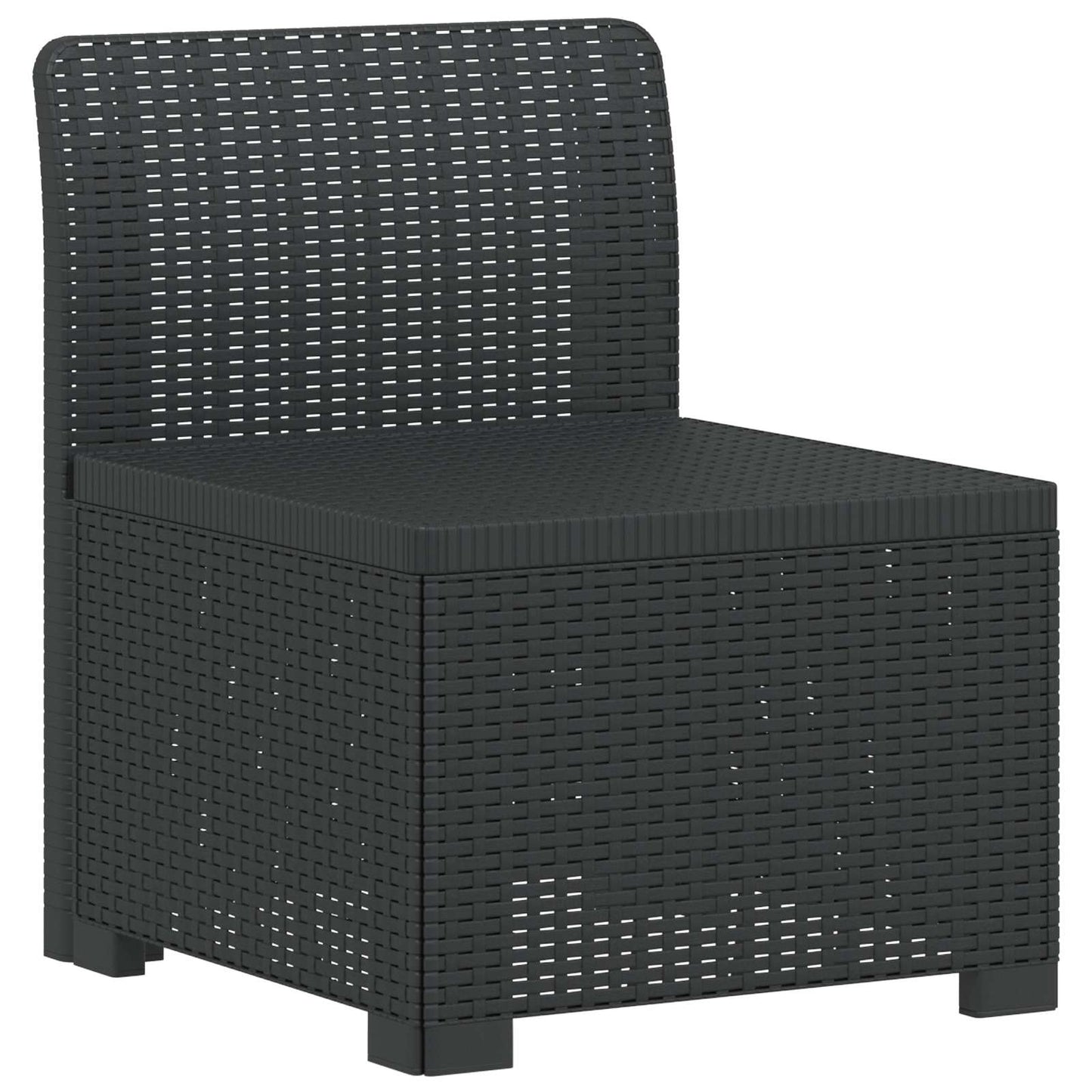 vidaXL Καναπές Κήπου 3 Θέσεων Ρατάν 3-θέσιο PP Ανθρακί