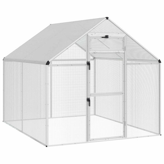 vidaXL Κλουβί Πουλιών Ασημί 181,5 x 221 x 173,5 εκ