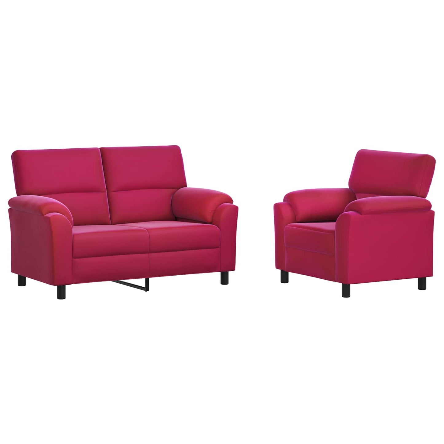 vidaXL Σετ Καναπέ 2 pcs Κόκκινο Βελούδο
