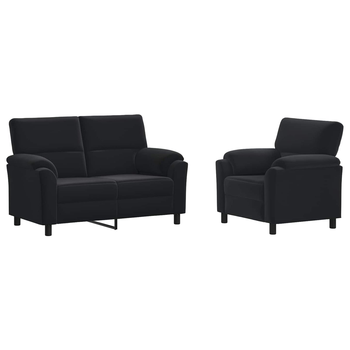 vidaXL Σετ Καναπέ 2 pcs Μαύρο Βελούδο