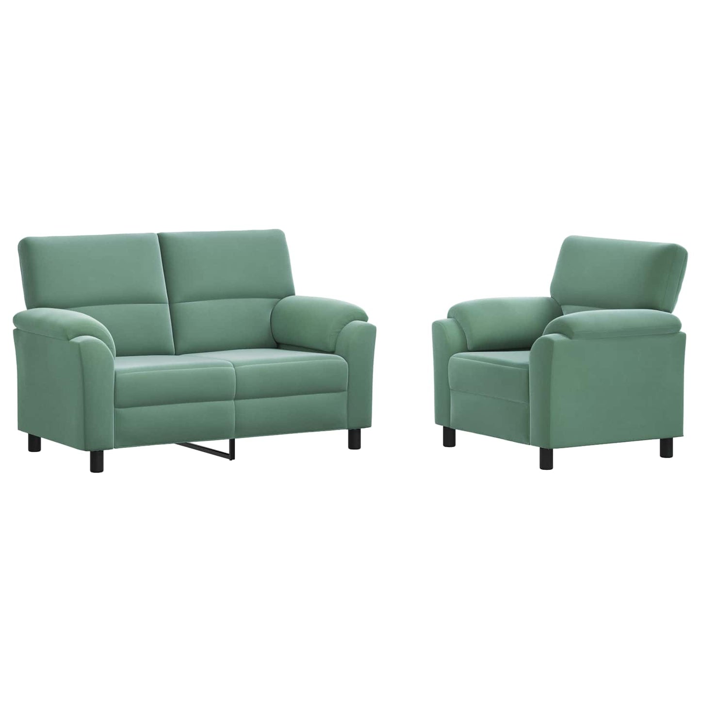 vidaXL Σετ Καναπέ 2 pcs Θαλασσί Βελούδο