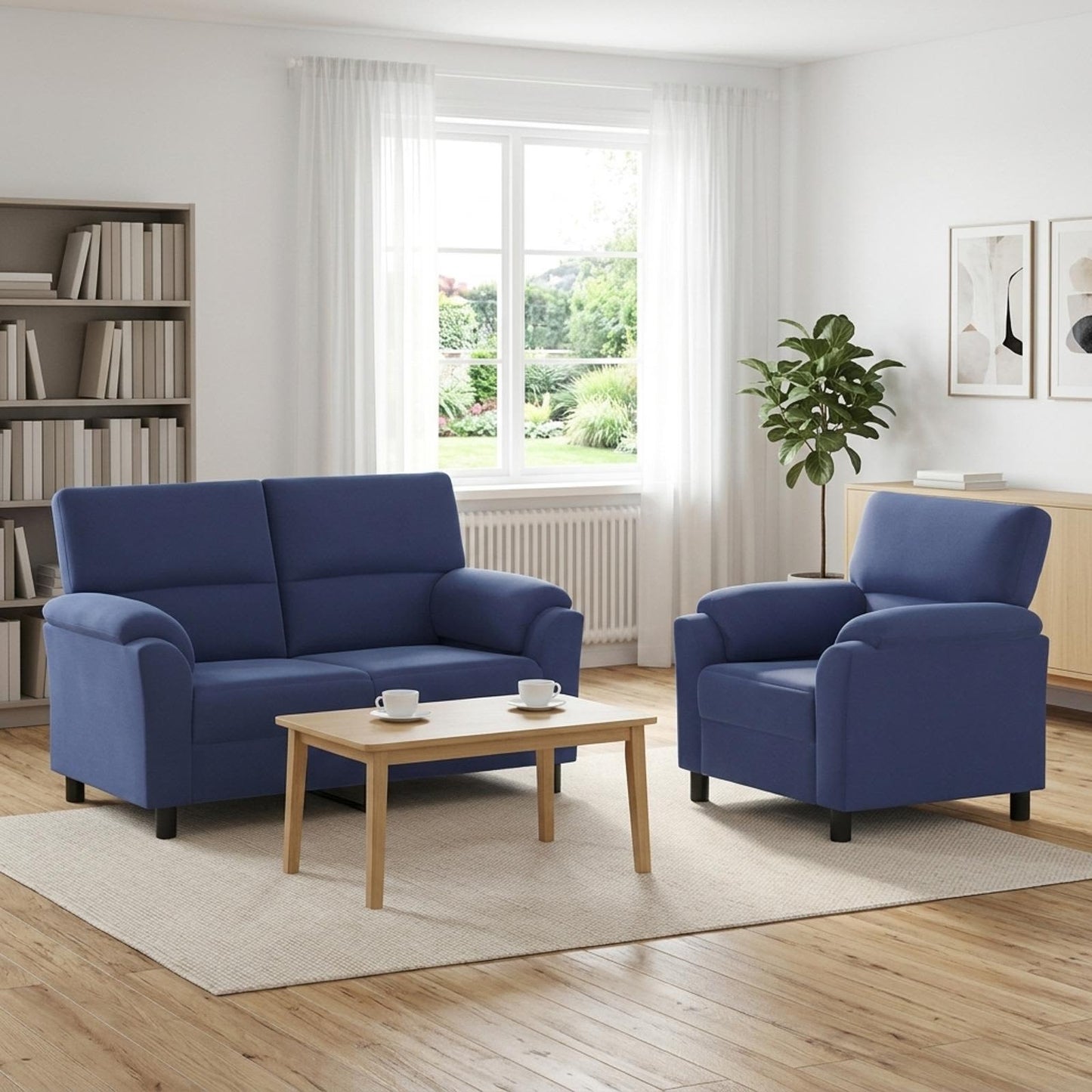 vidaXL Σετ Καναπέ 2 pcs Μπλε Αστυνομίας Βελούδο