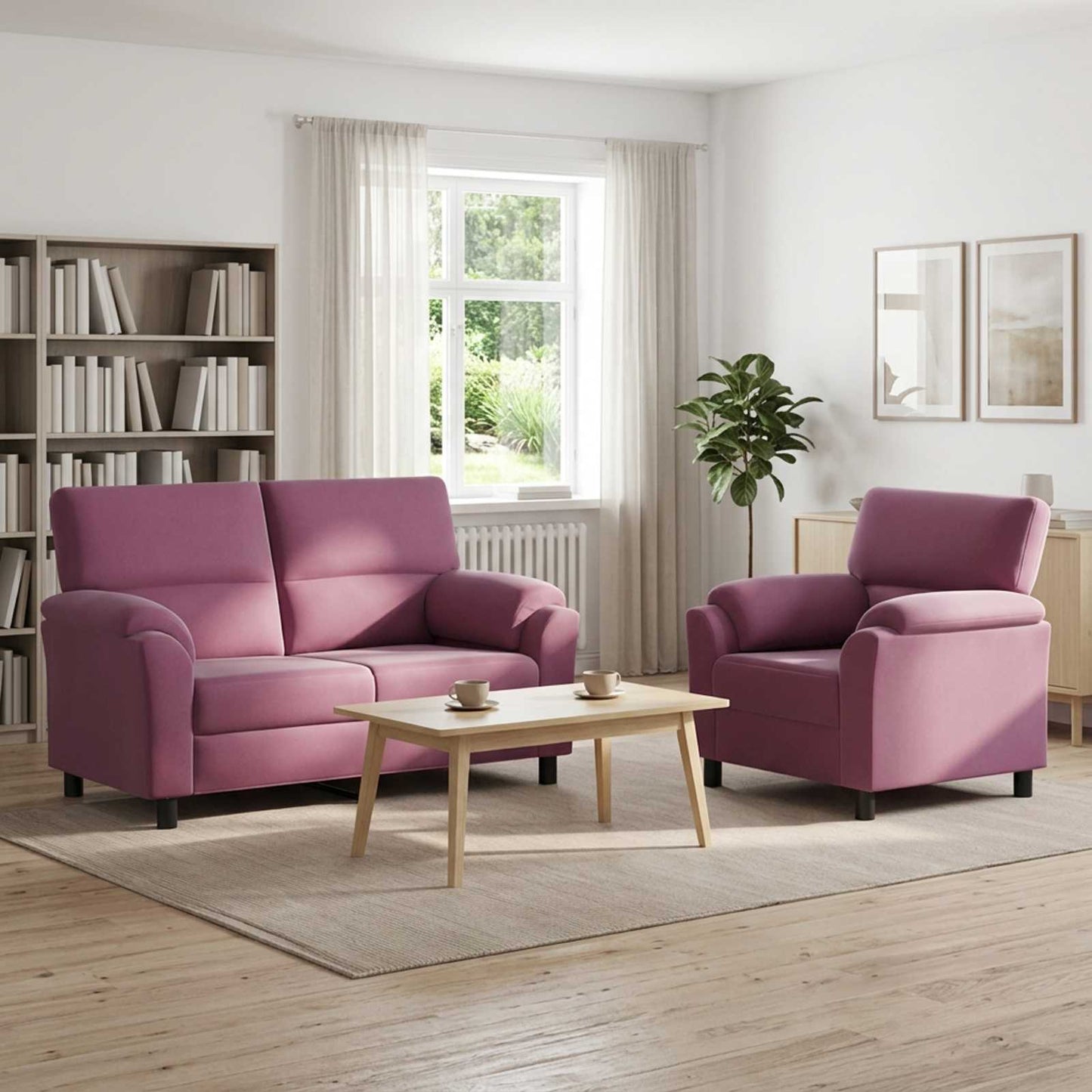 vidaXL Σετ Καναπέ 2 pcs Μοβ Βελούδο