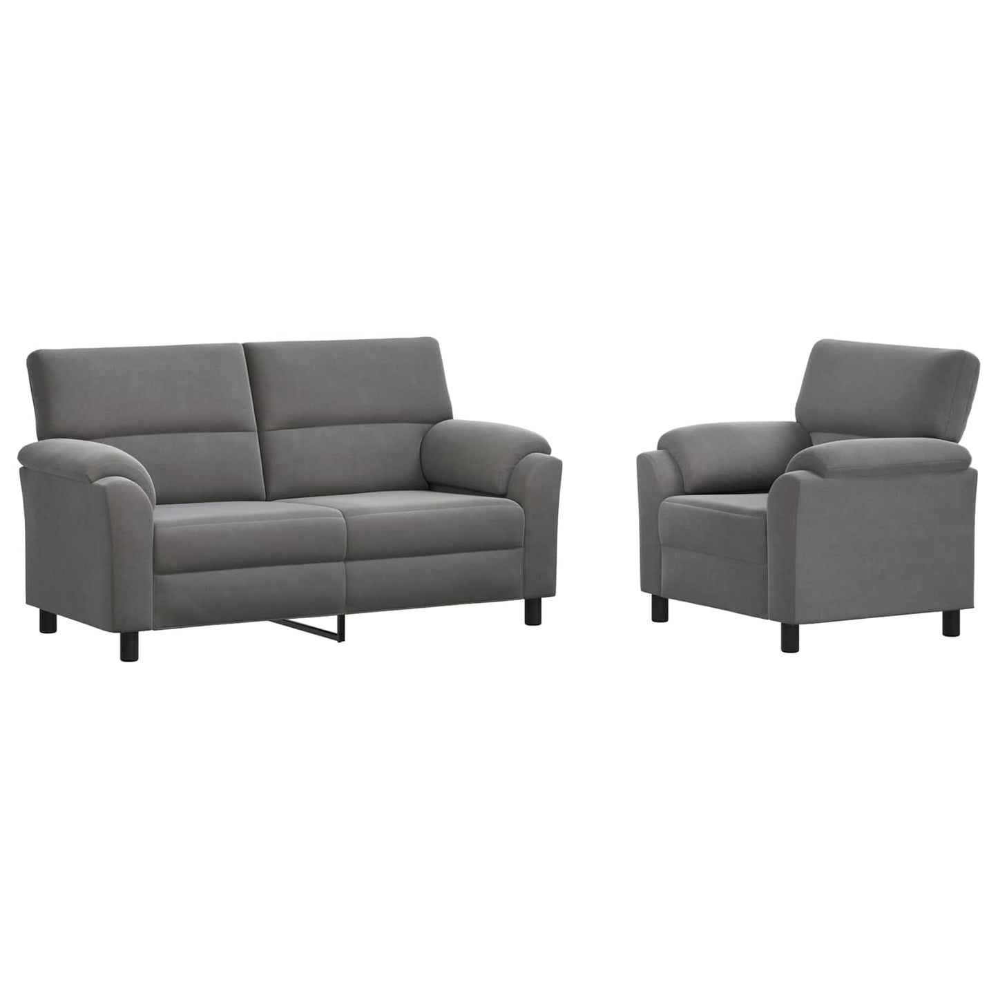 vidaXL Σετ Καναπέ 2 pcs Σκούρο Γκρι Βελούδο