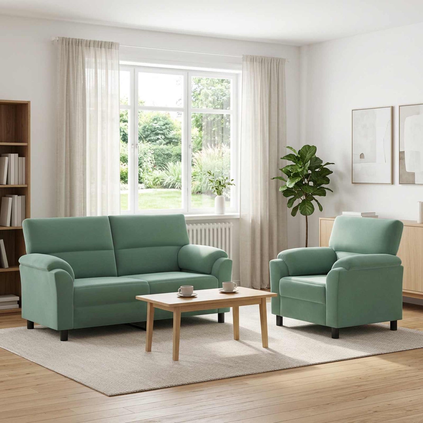vidaXL Σετ Καναπέ 2 pcs Θαλασσί Βελούδο