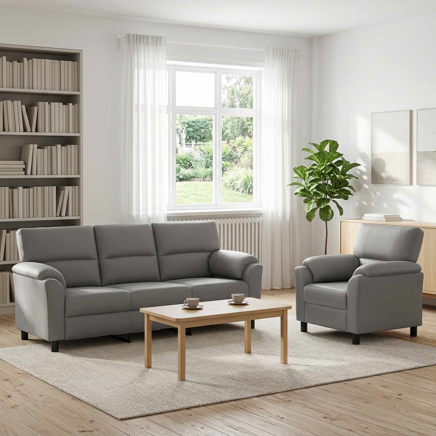 vidaXL Σετ Καναπέ 2 pcs Ανοιχτό γκρι Βελούδο