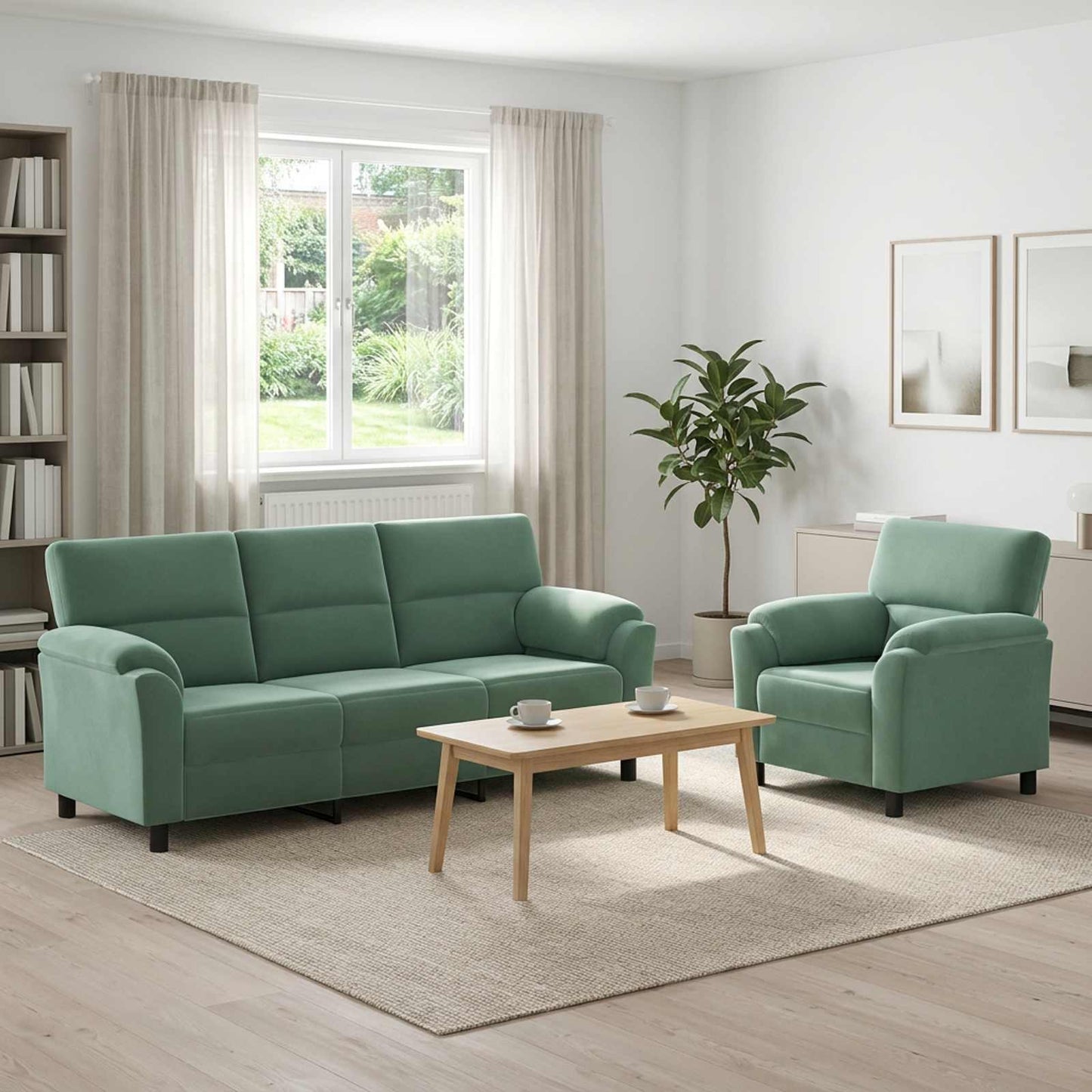 vidaXL Σετ Καναπέ 2 pcs Θαλασσί Βελούδο