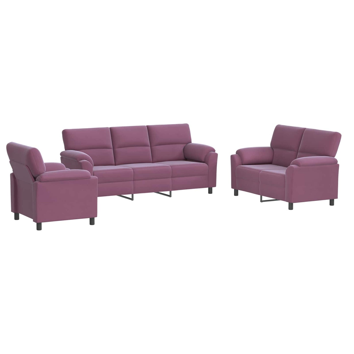 vidaXL Σετ Καναπέ 3 pcs Μοβ Βελούδο