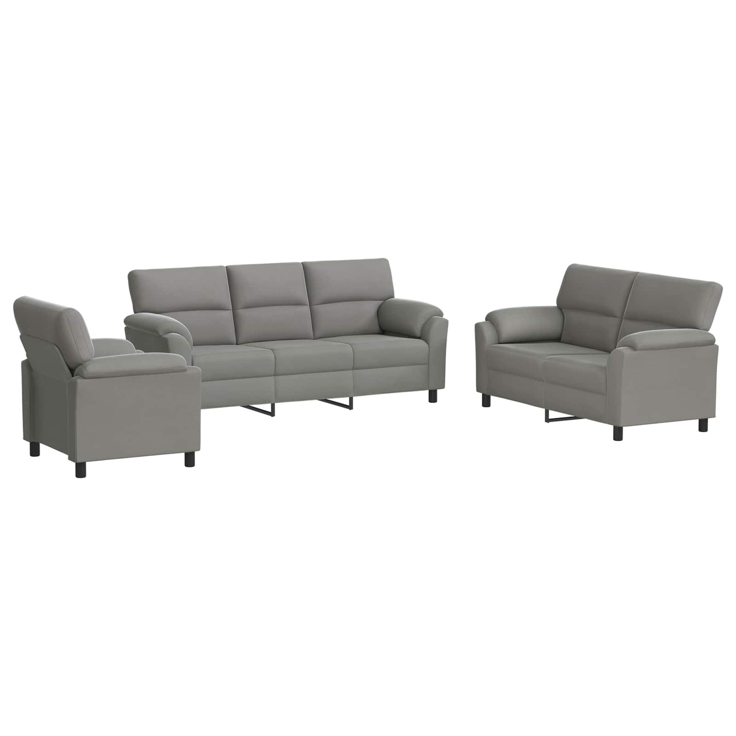 vidaXL Σετ Καναπέ 3 pcs Ανοιχτό γκρι Βελούδο