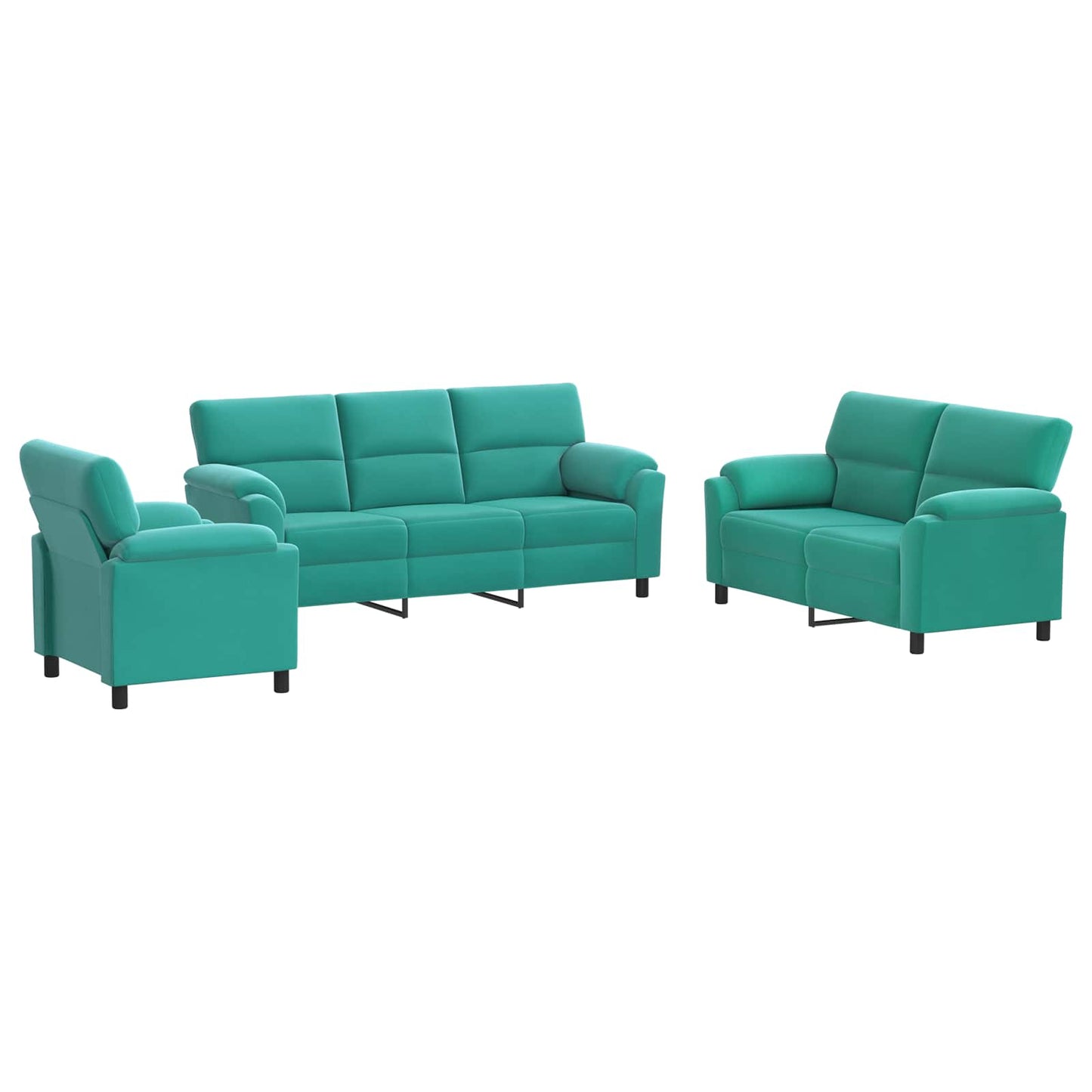 vidaXL Σετ Καναπέ 3 pcs Τιρκουάζ Βελούδο