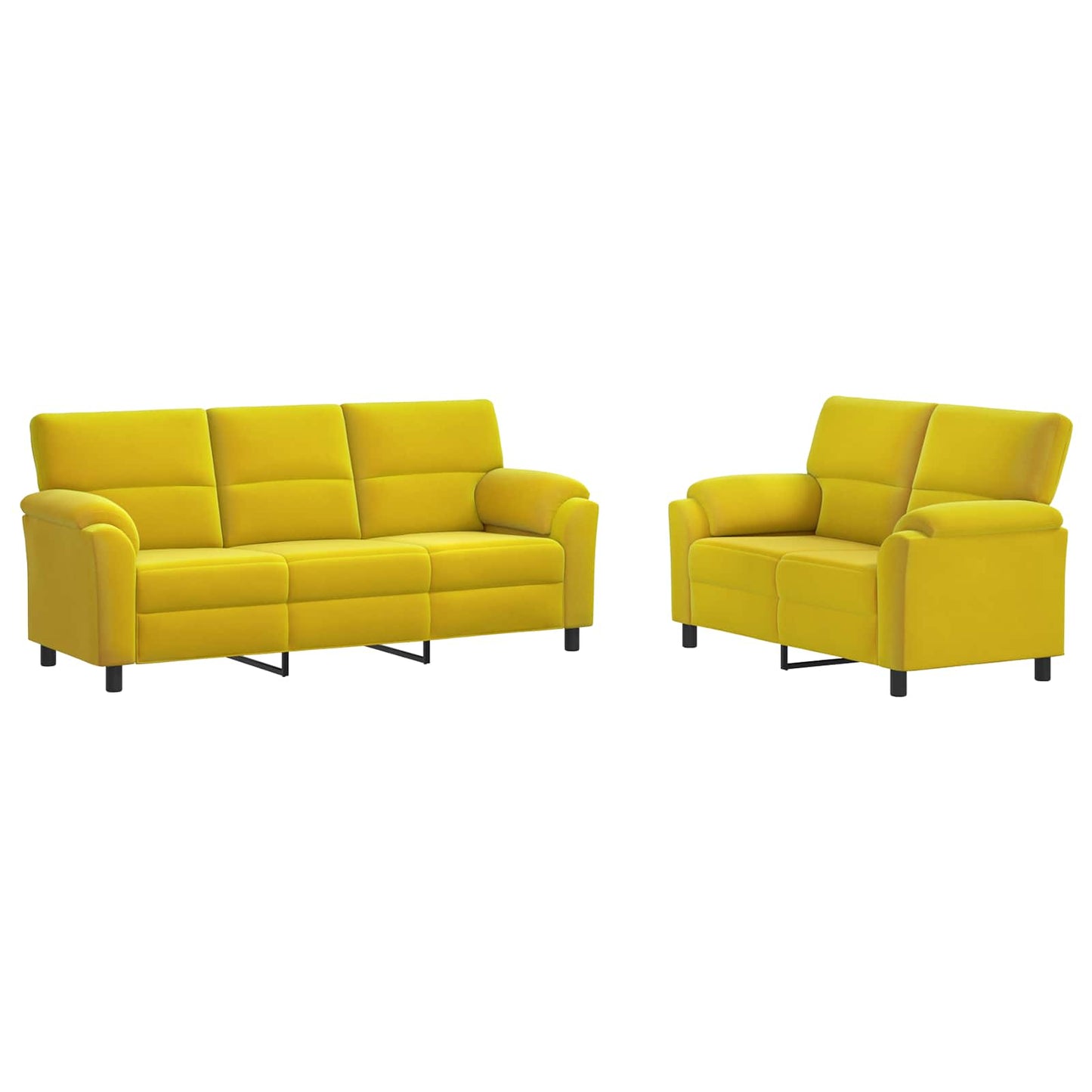vidaXL Σετ Καναπέ 2 pcs Κίτρινο Βελούδο