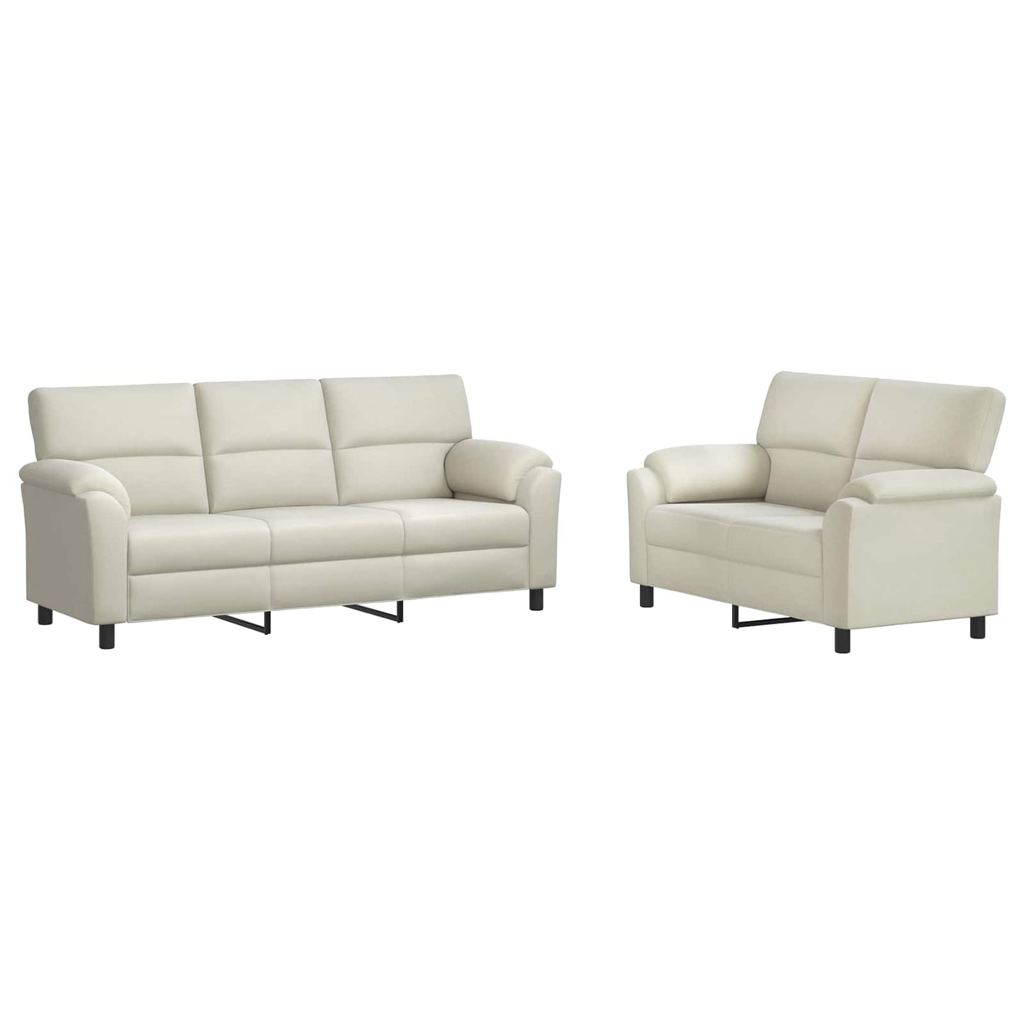 vidaXL Σετ Καναπέ 2 pcs Κρεμ Βελούδο