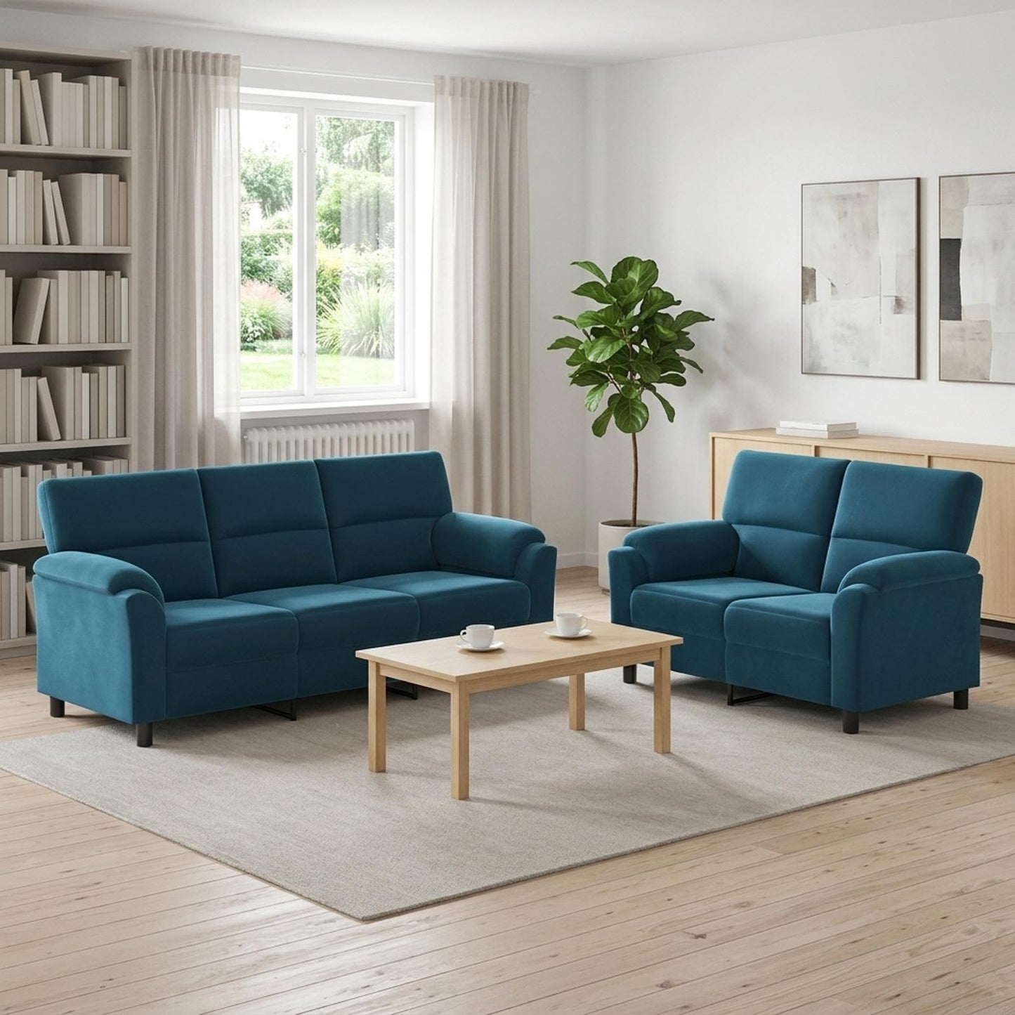 vidaXL Σετ Καναπέ 2 pcs Μπλε Βελούδο
