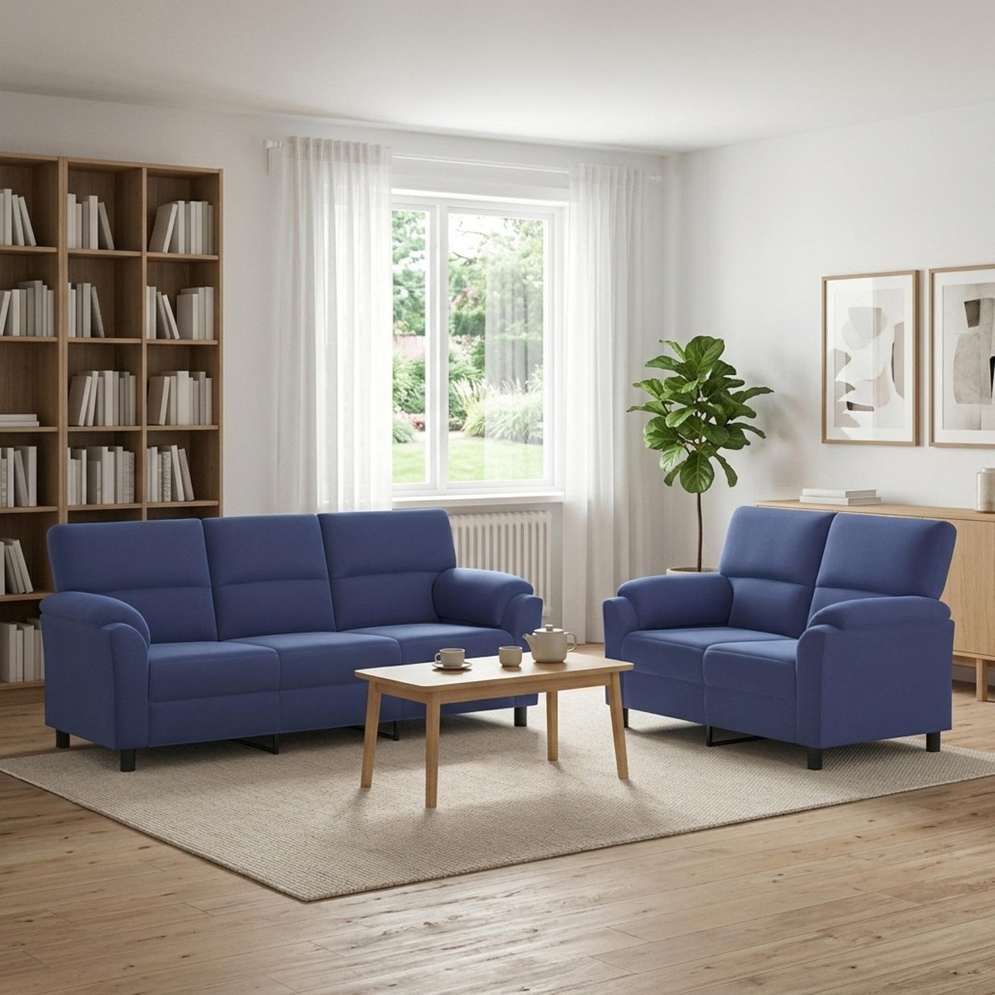 vidaXL Σετ Καναπέ 2 pcs Μπλε Αστυνομίας Βελούδο