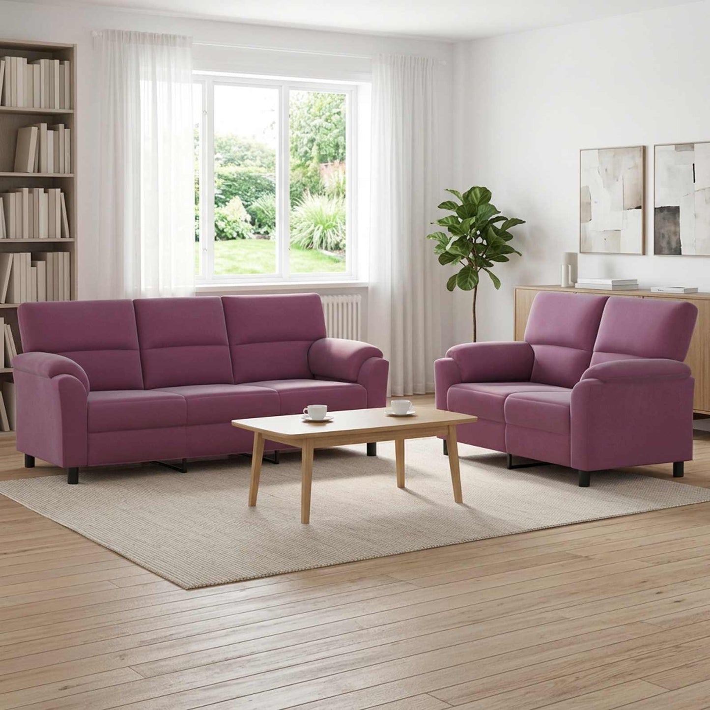 vidaXL Σετ Καναπέ 2 pcs Μοβ Βελούδο