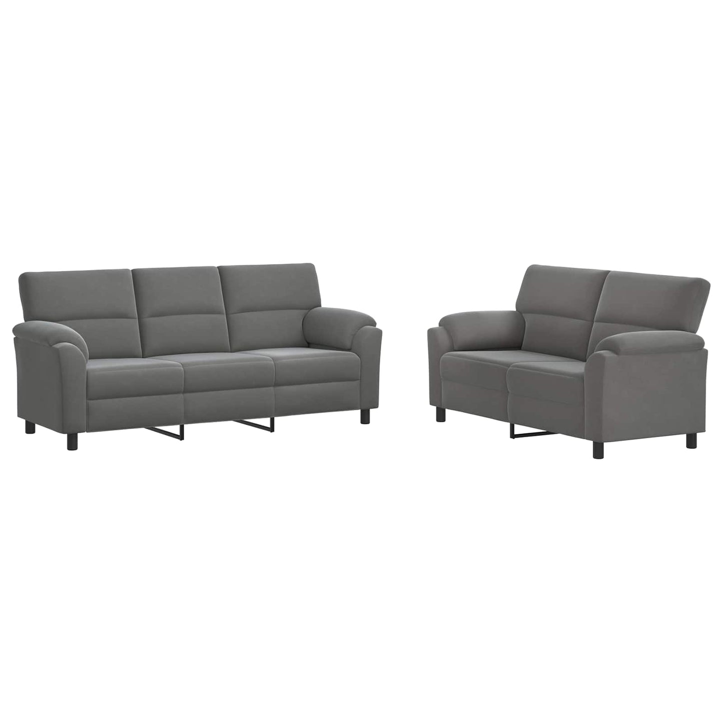 vidaXL Σετ Καναπέ 2 pcs Σκούρο Γκρι Βελούδο