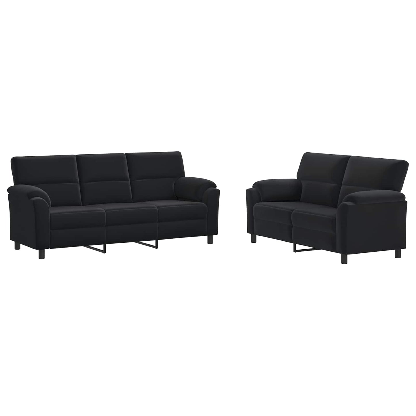 vidaXL Σετ Καναπέ 2 pcs Μαύρο Βελούδο