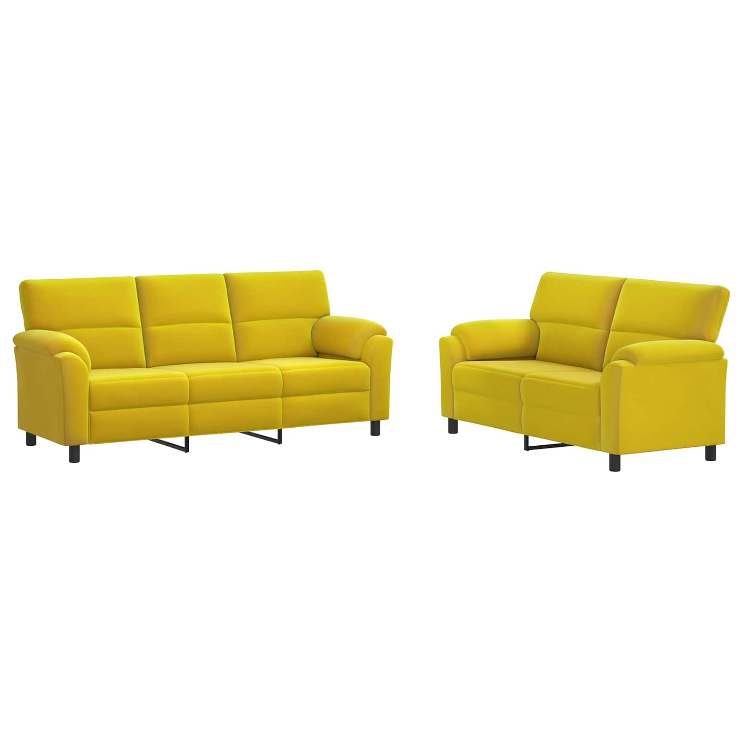 vidaXL Σετ Καναπέ 2 pcs Κίτρινο Βελούδο