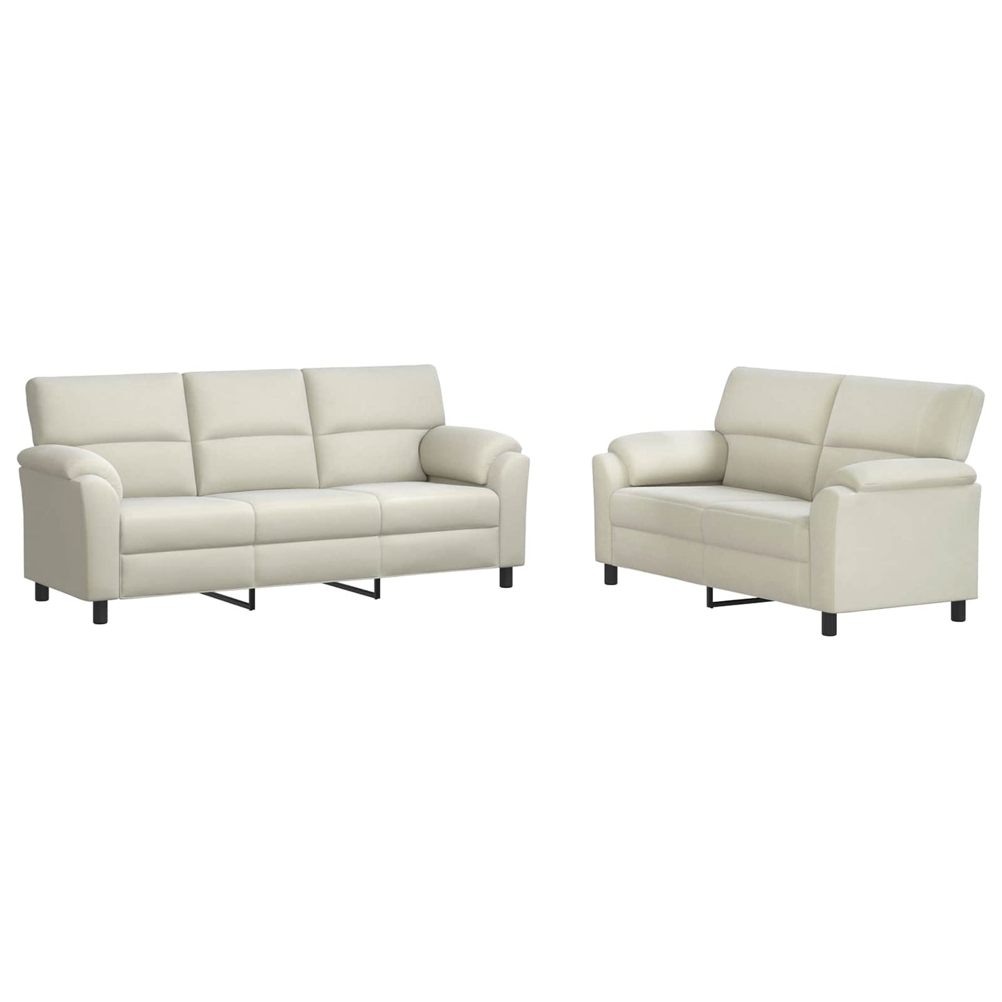 vidaXL Σετ Καναπέ 2 pcs Κρεμ Βελούδο