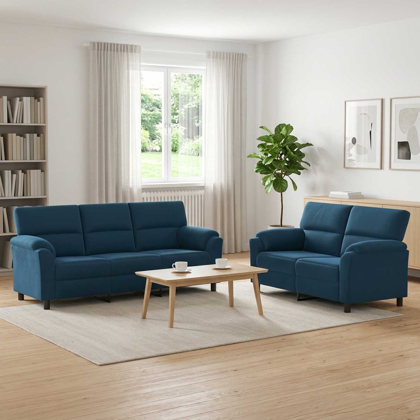 vidaXL Σετ Καναπέ 2 pcs Μπλε Βελούδο