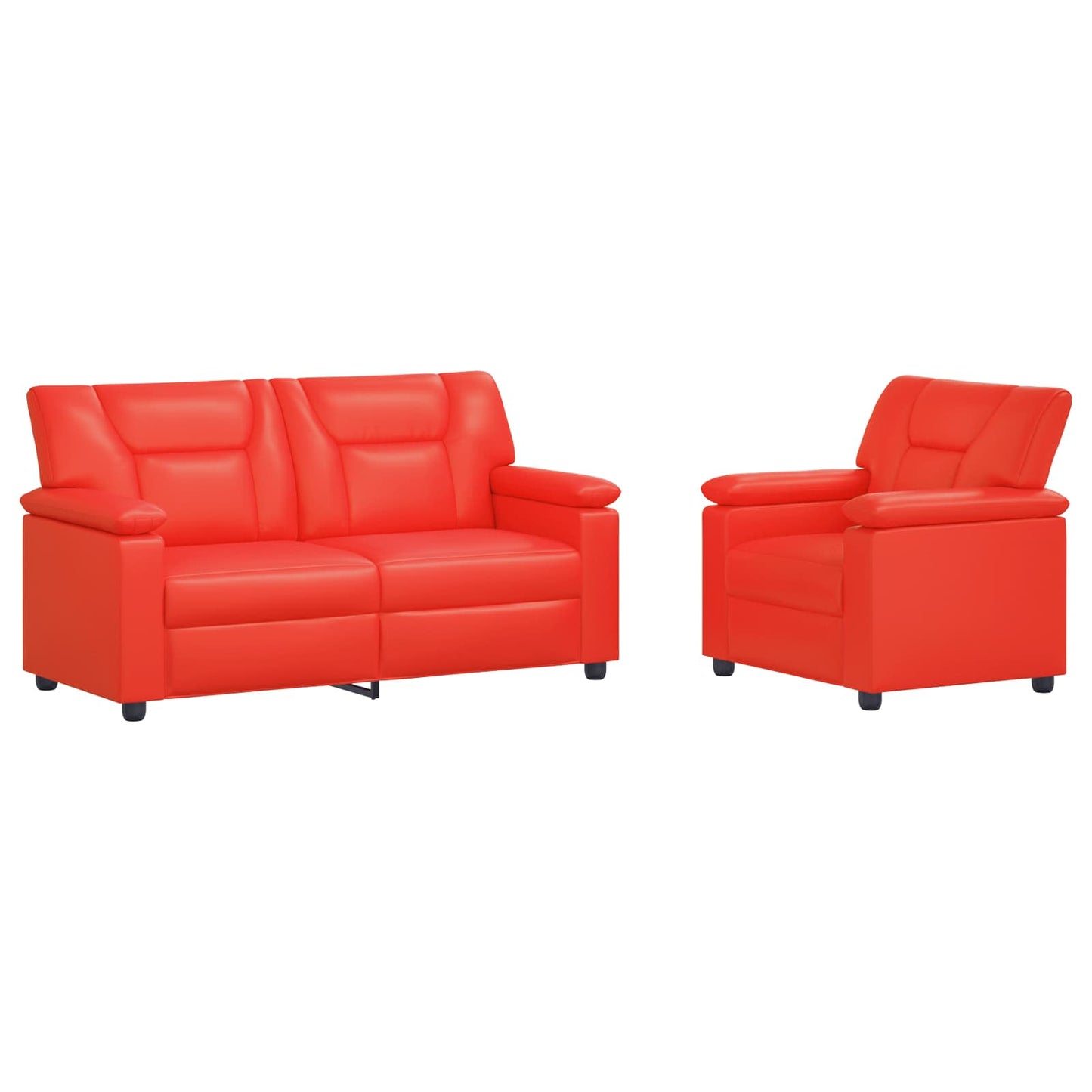 vidaXL Σετ Καναπέ 2 pcs Κόκκινο Τεχνητό Δέρμα