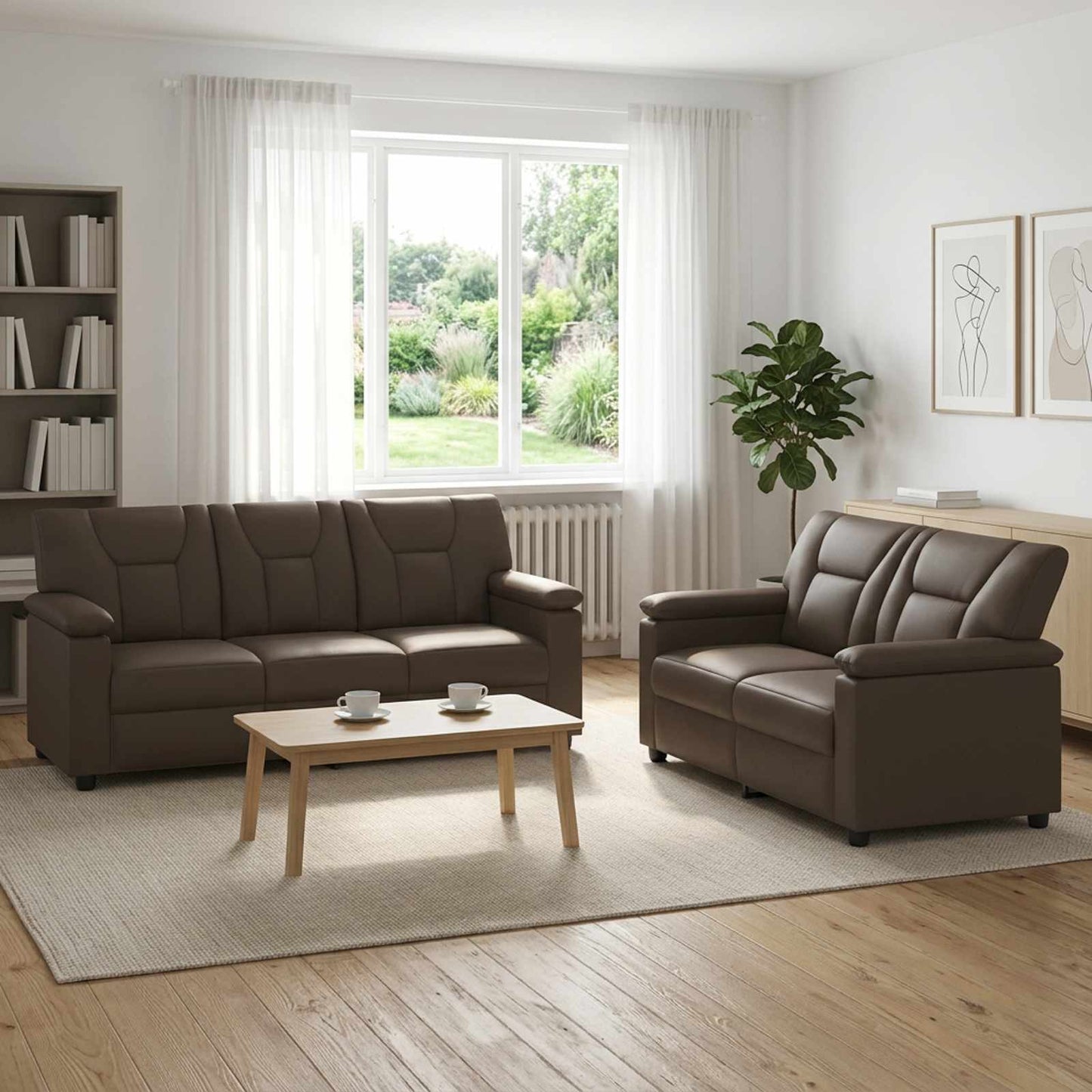 vidaXL Σετ Καναπέ 2 pcs Γκρι Τεχνητό Δέρμα