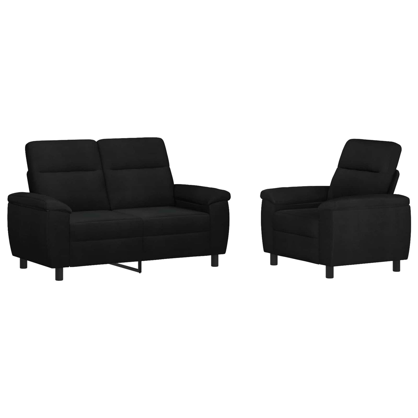 vidaXL Σετ Καναπέ 2 pcs Μαύρο Ύφασμα
