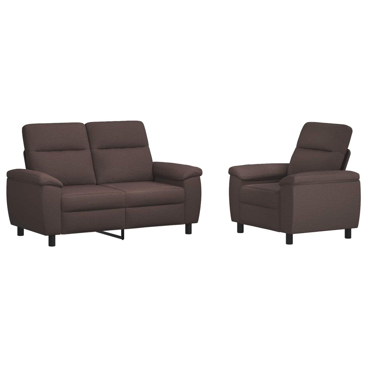 vidaXL Σετ Καναπέ 2 pcs Σκούρο Καφέ Ύφασμα
