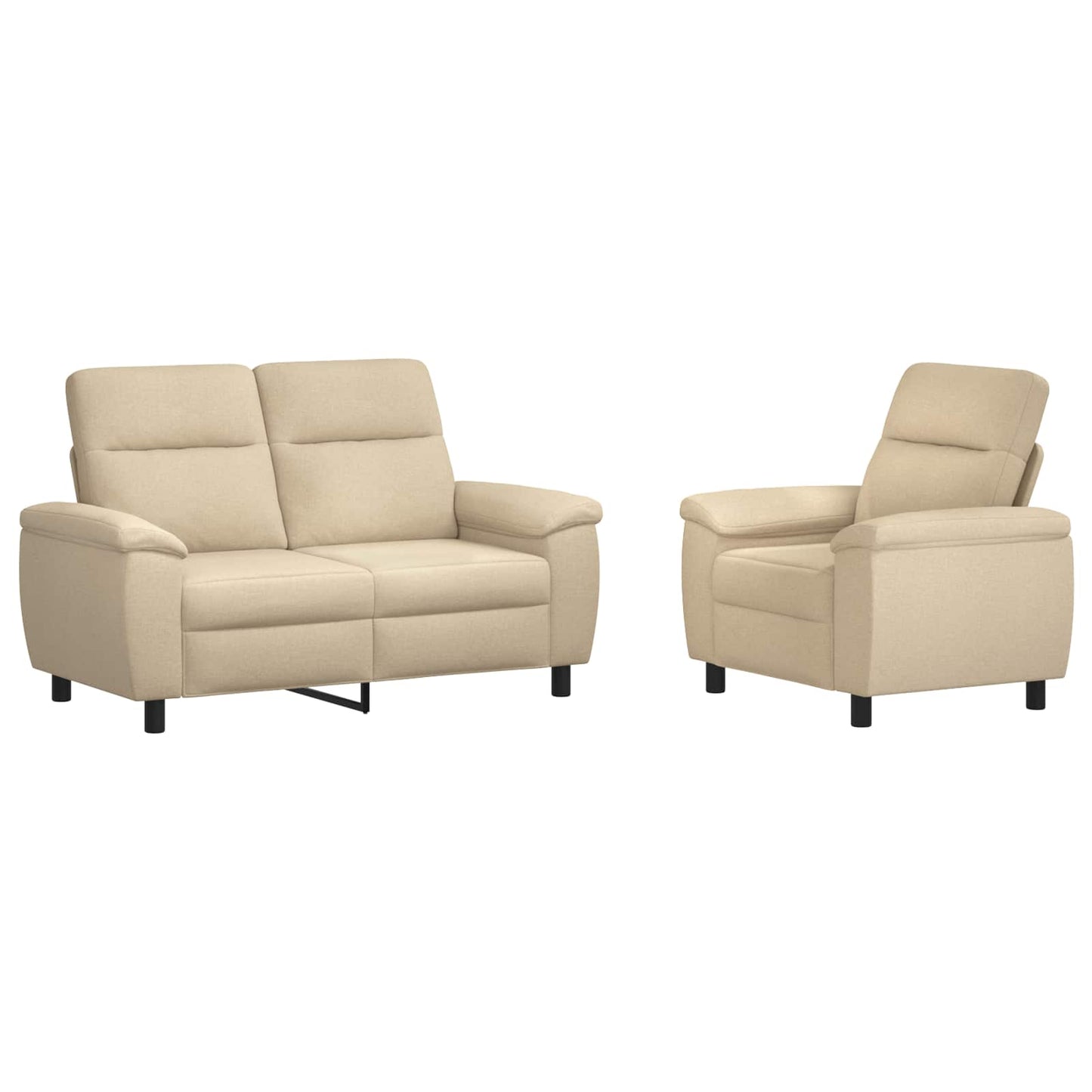 vidaXL Σετ Καναπέ 2 pcs Κρεμ Ύφασμα