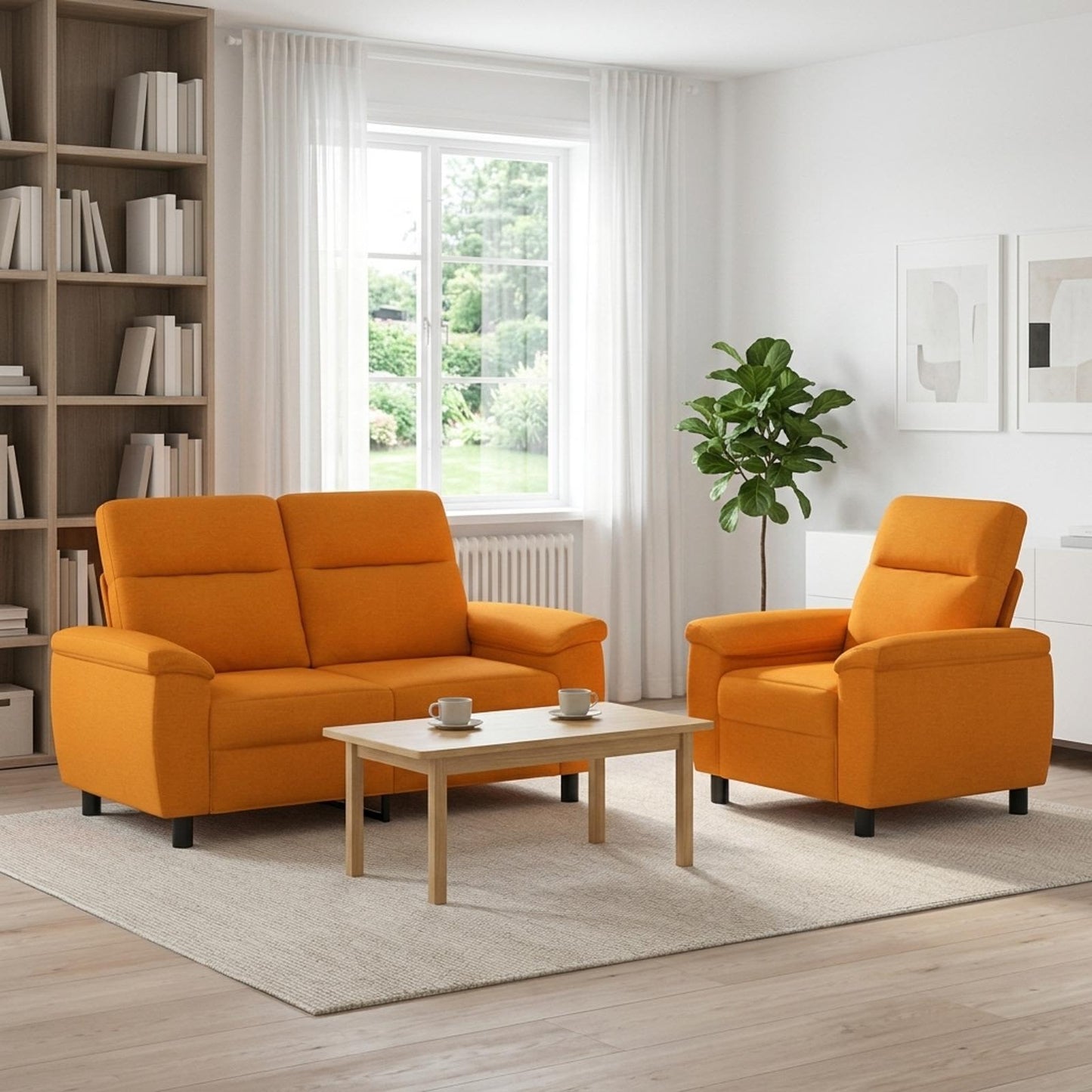 vidaXL Σετ Καναπέ 2 pcs Σκούρο κίτρινο Ύφασμα