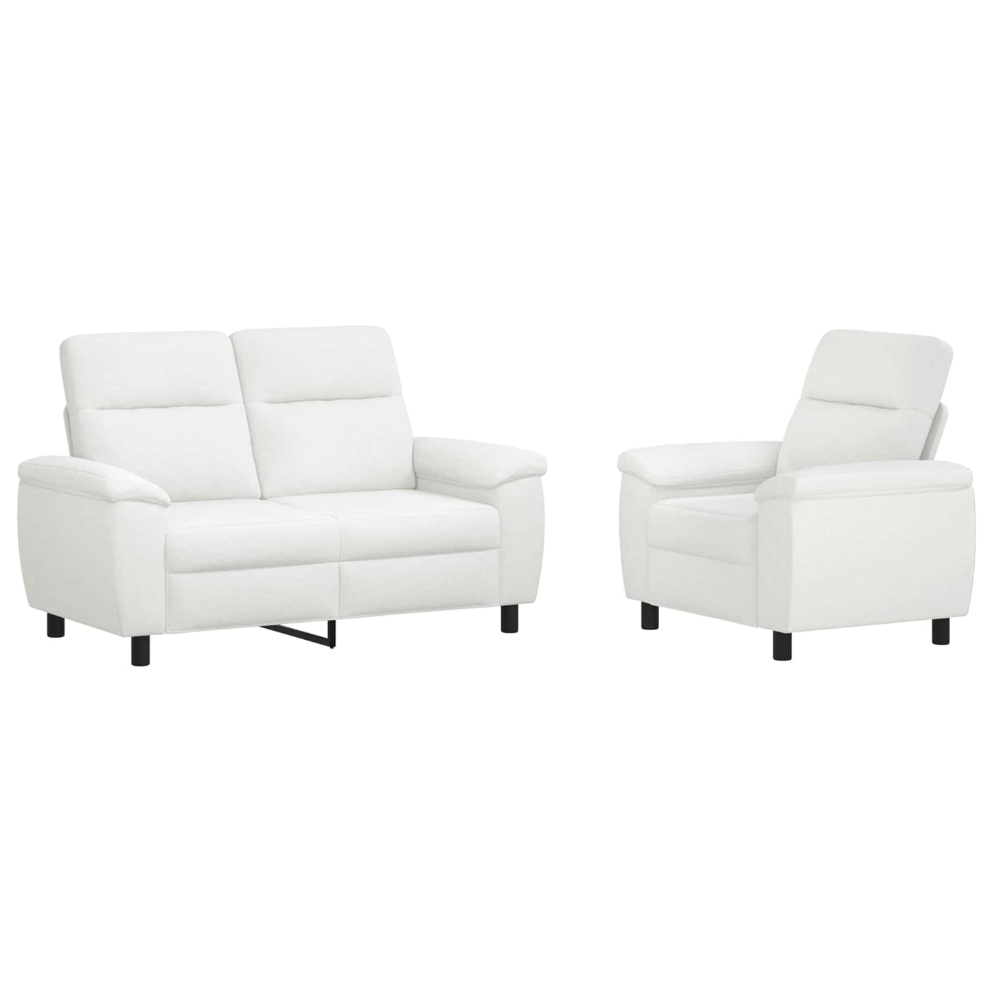 vidaXL Σετ Καναπέ 2 pcs Λευκό Ύφασμα