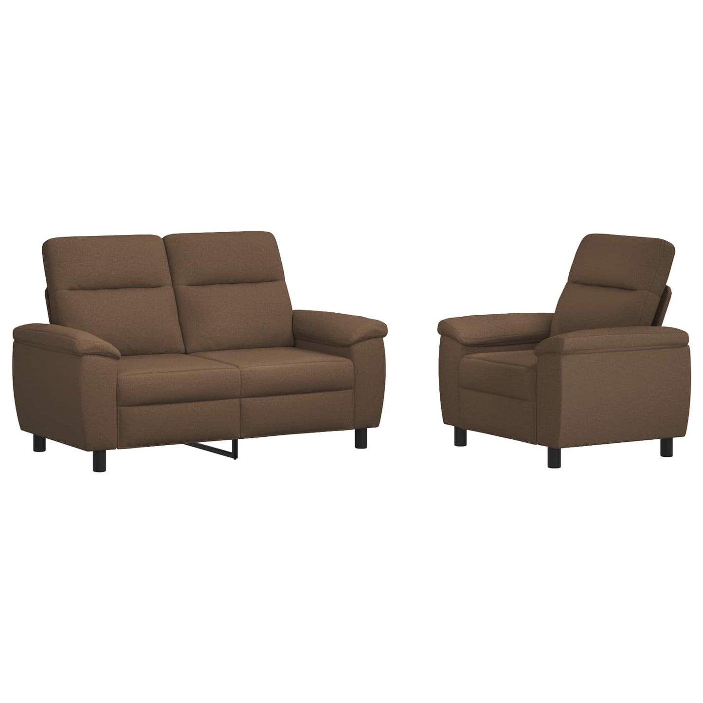 vidaXL Σετ Καναπέ 2 pcs Καφέ Ύφασμα