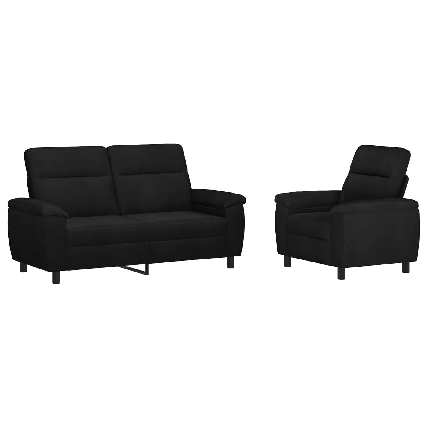 vidaXL Σετ Καναπέ 2 pcs Μαύρο Ύφασμα