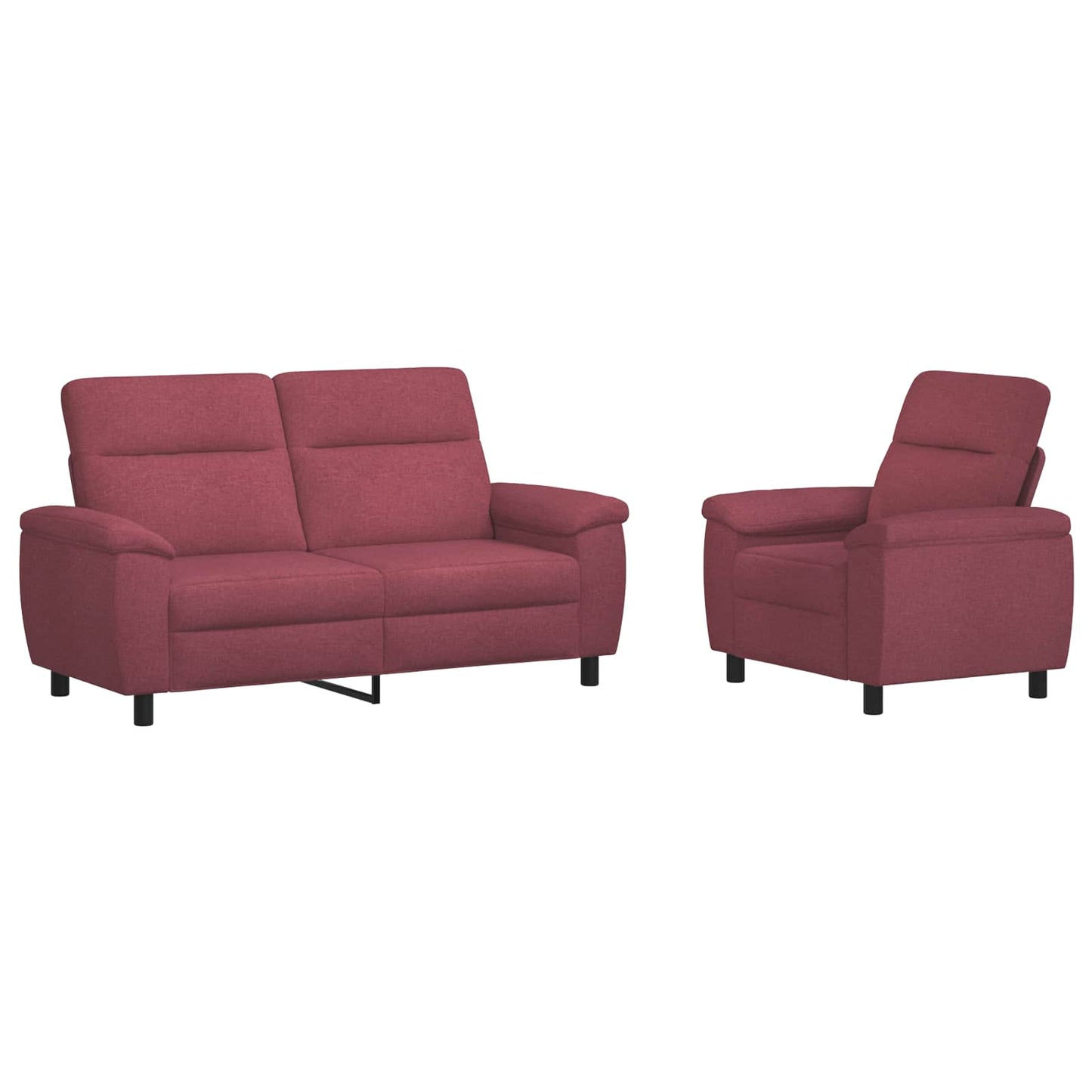 vidaXL Σετ Καναπέ 2 pcs Κόκκινο Ύφασμα