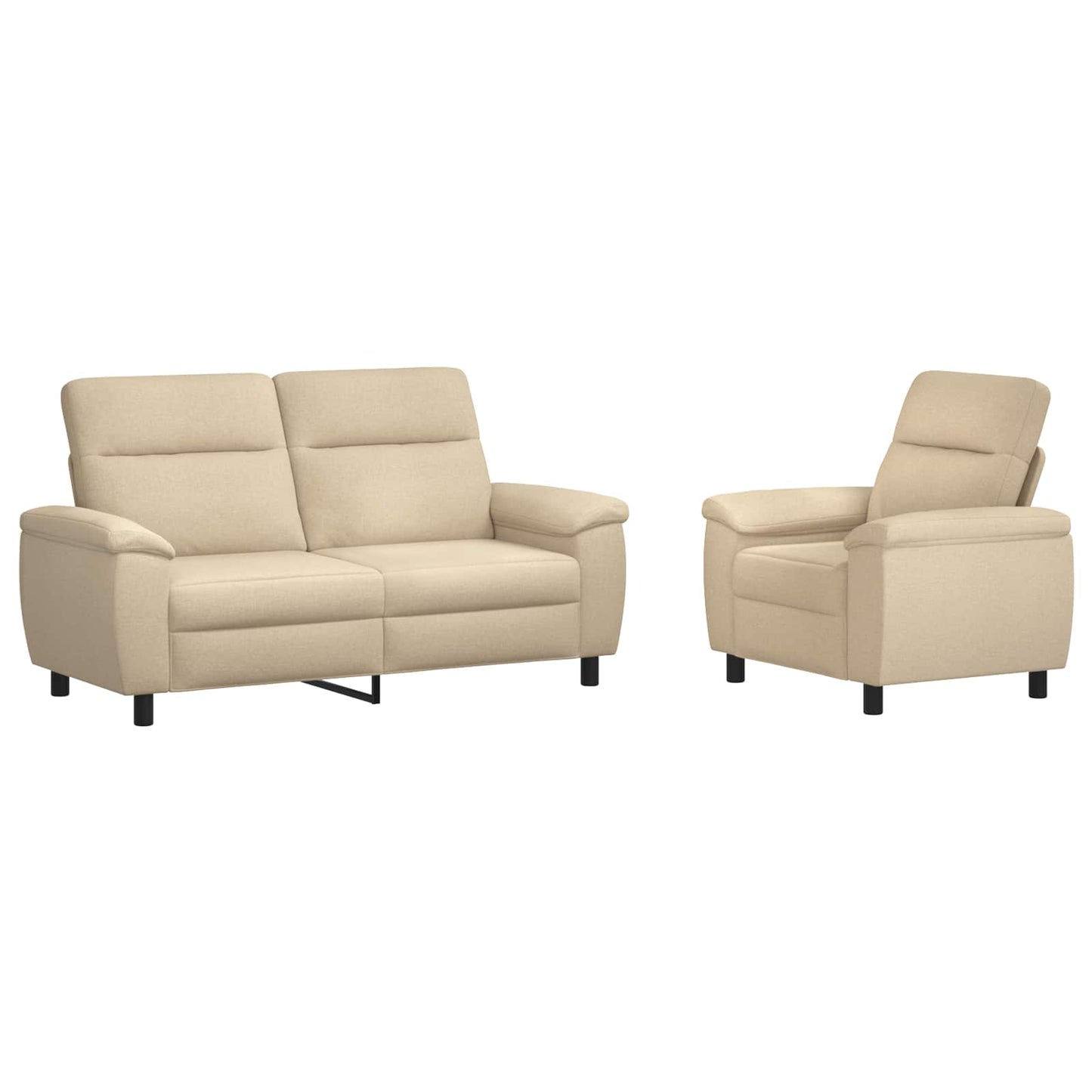 vidaXL Σετ Καναπέ 2 pcs Κρεμ Ύφασμα