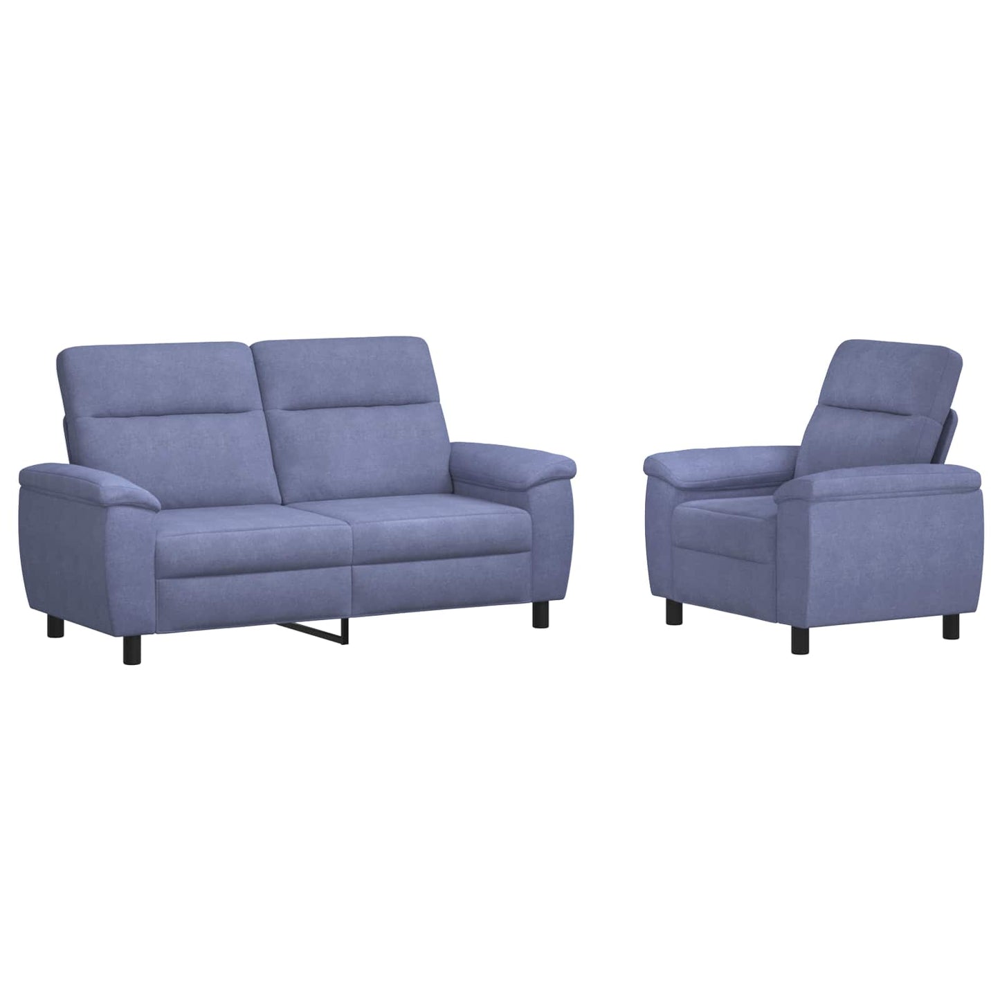 vidaXL Σετ Καναπέ 2 pcs Μπλε τζην Ύφασμα