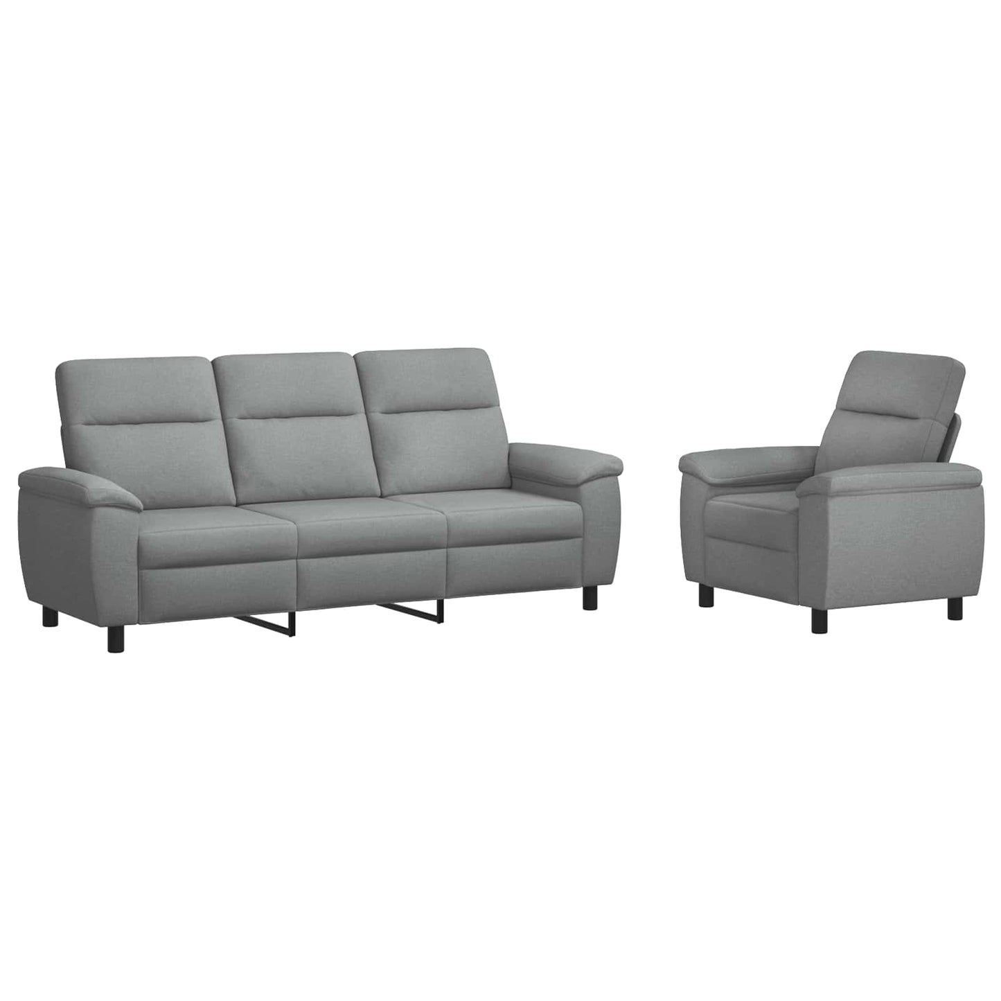 vidaXL Σετ Καναπέ 2 pcs Ανοιχτό γκρι Ύφασμα
