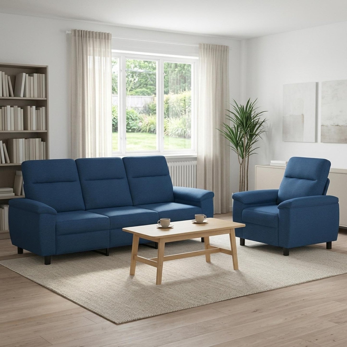 vidaXL Σετ Καναπέ 2 pcs Μπλε Ύφασμα