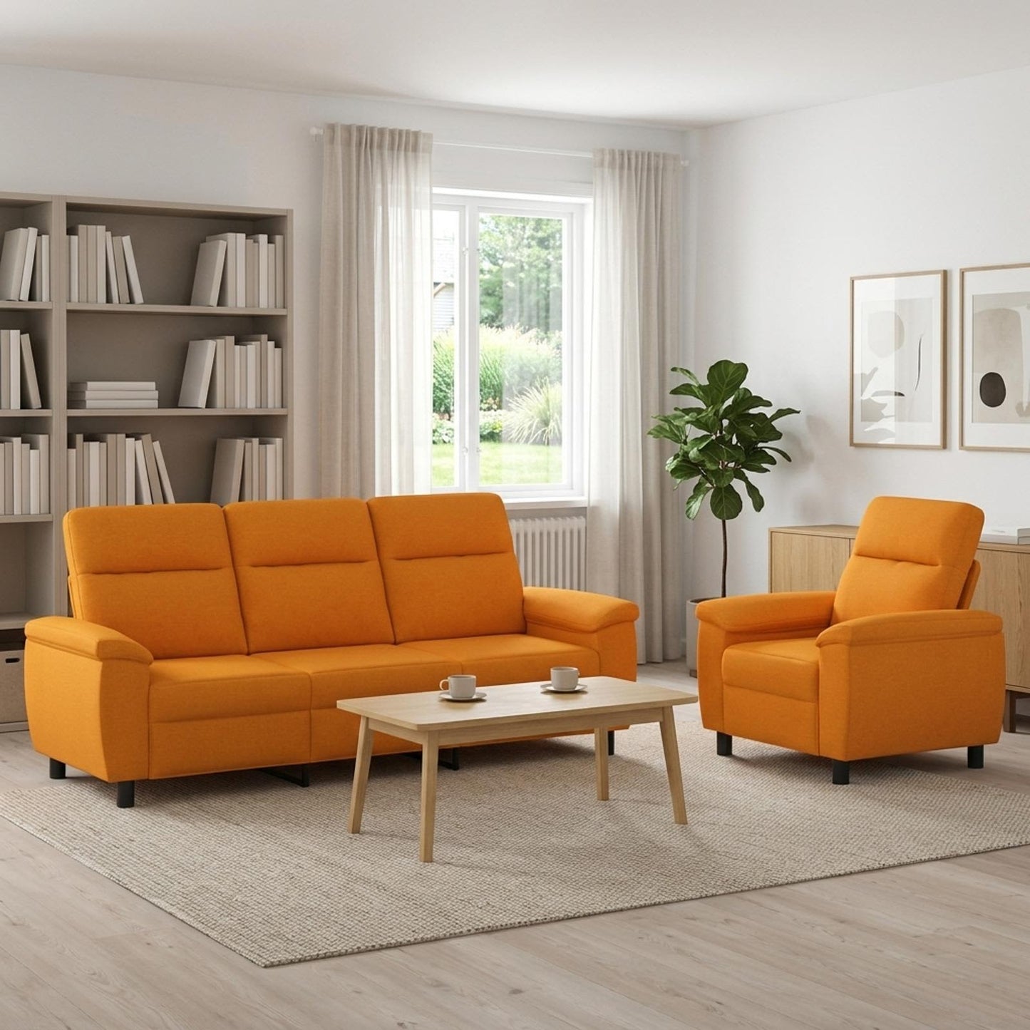vidaXL Σετ Καναπέ 2 pcs Σκούρο κίτρινο Ύφασμα