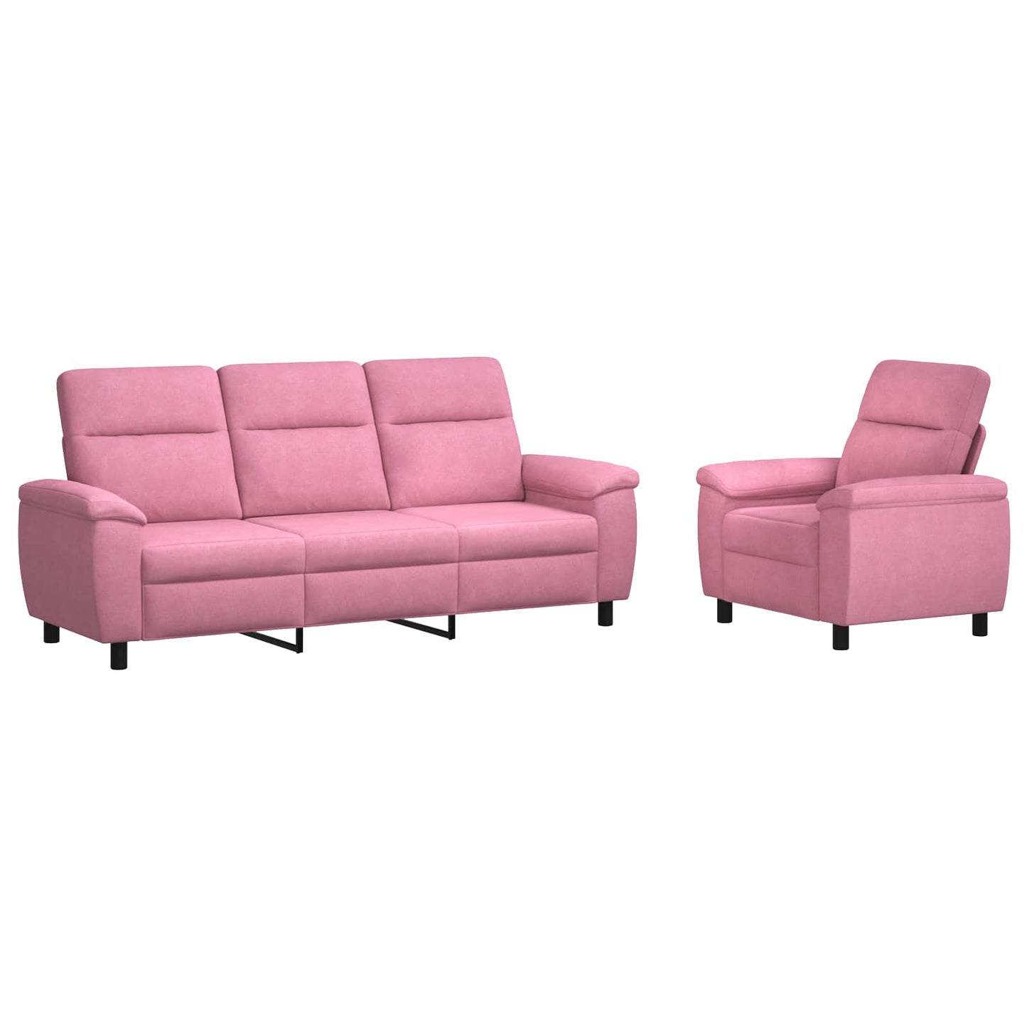 vidaXL Σετ Καναπέ 2 pcs Ροζ Ύφασμα