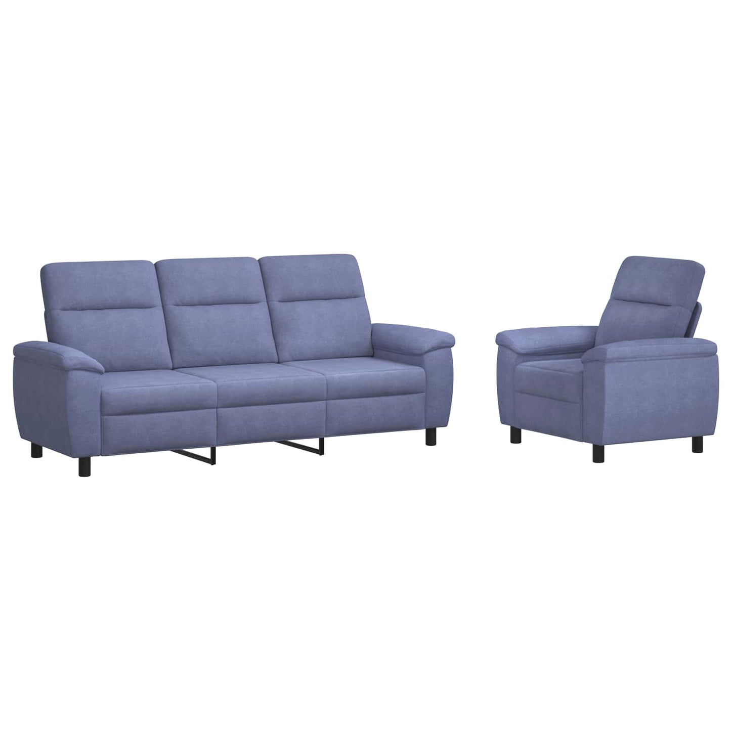 vidaXL Σετ Καναπέ 2 pcs Μπλε τζην Ύφασμα