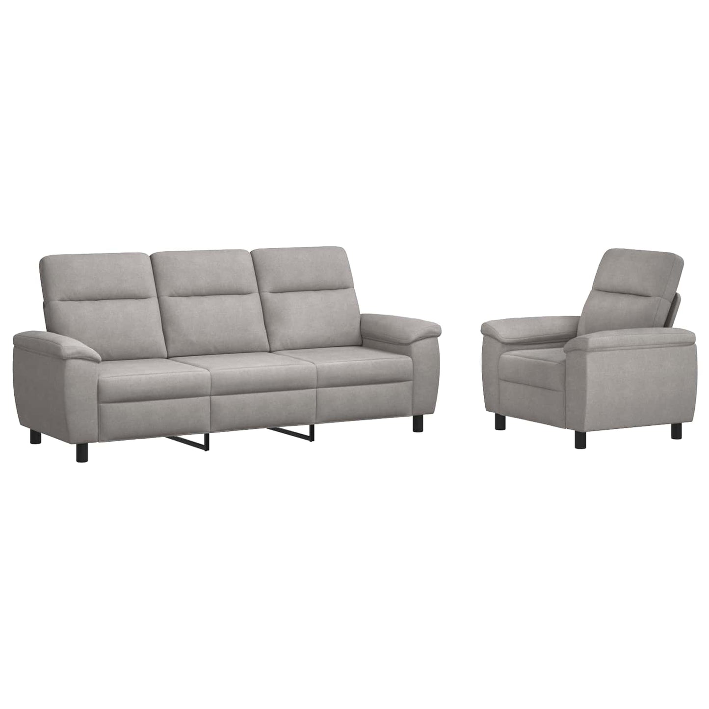 vidaXL Σετ Καναπέ 2 pcs Σκίουρος Γκρί Ύφασμα