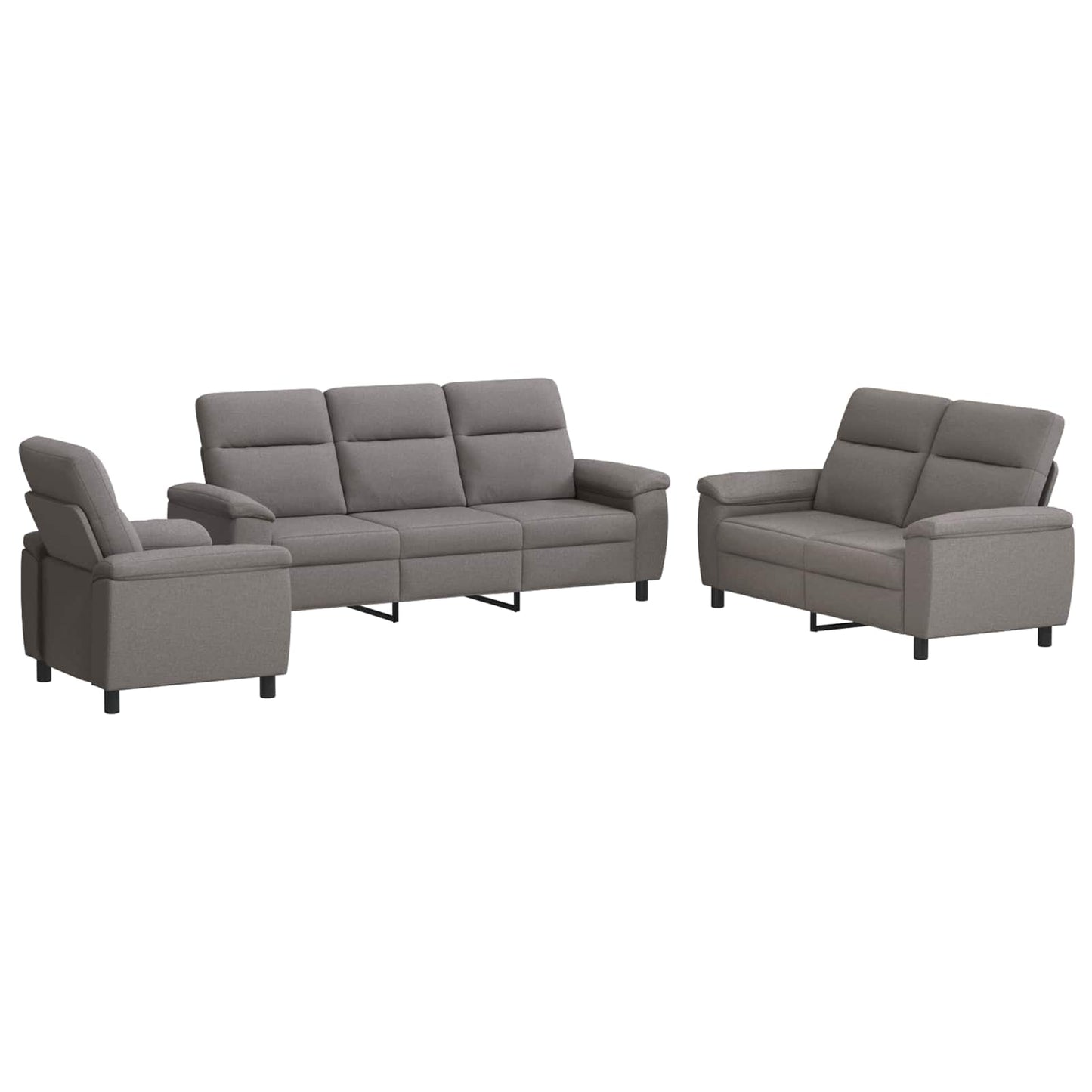 vidaXL Σετ Καναπέ 3 pcs Taupe Ύφασμα