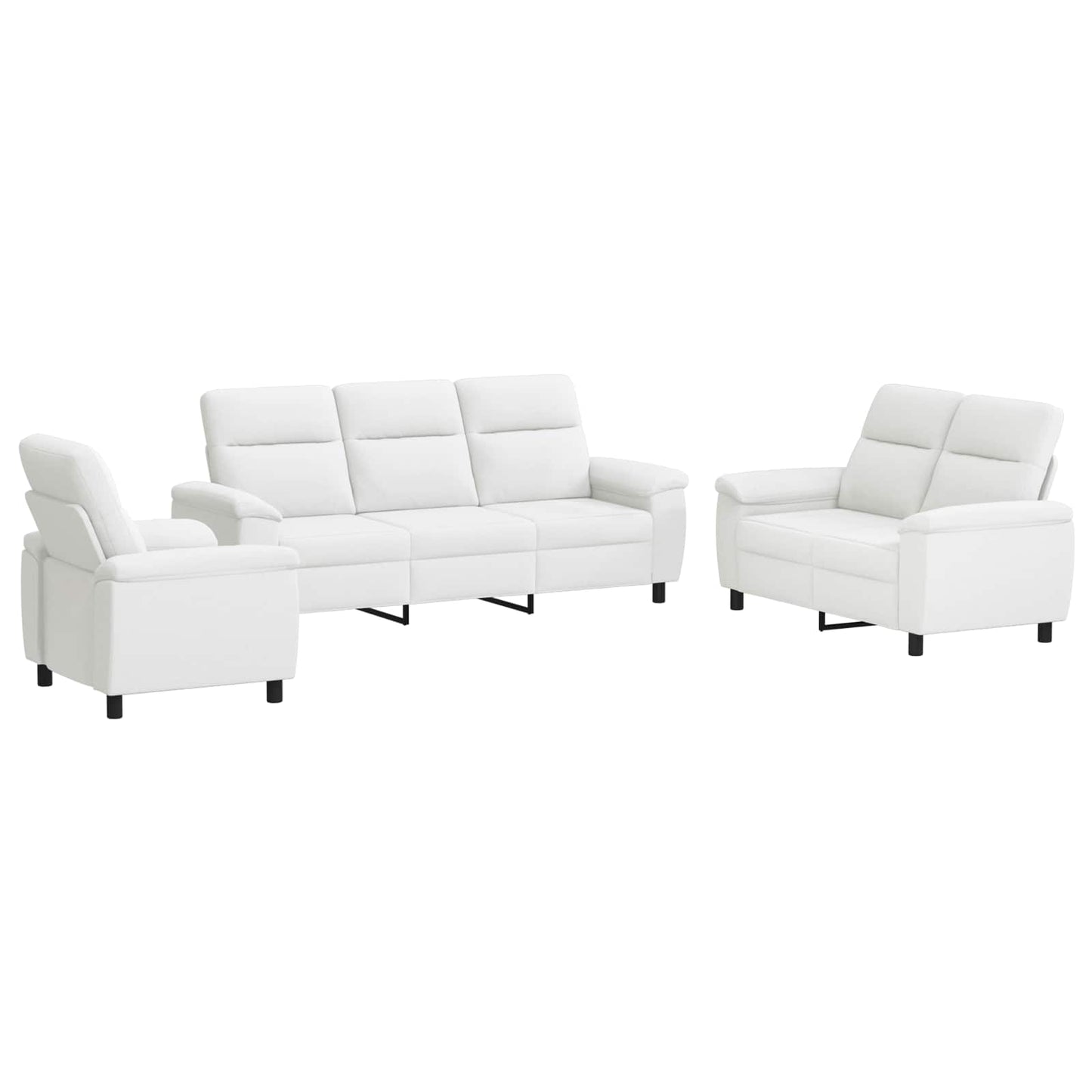 vidaXL Σετ Καναπέ 3 pcs Λευκό Ύφασμα