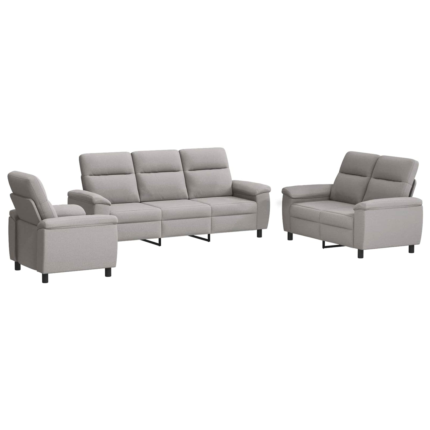 vidaXL Σετ Καναπέ 3 pcs Σκίουρος Γκρί Ύφασμα